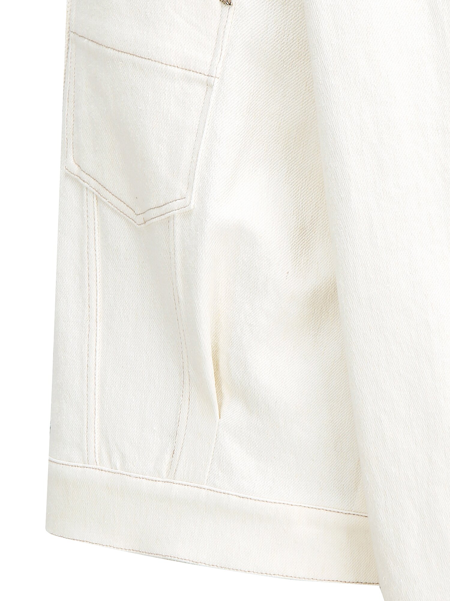 패치 포켓 크롭 데님 재킷 (IVORY)