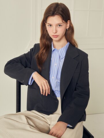 테일러드 롤업 더블 크롭 재킷 