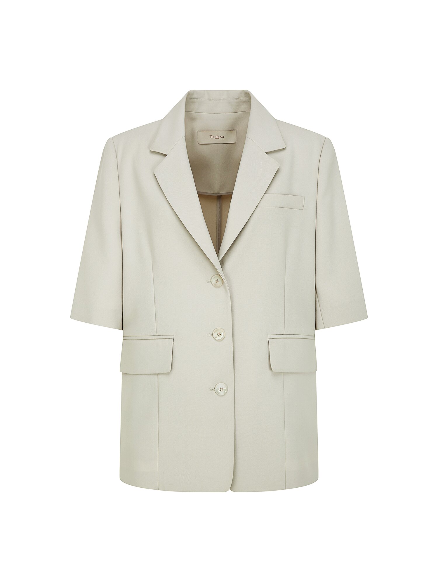 테일러드 하프 슬리브 싱글 재킷 (LIGHT GREY)