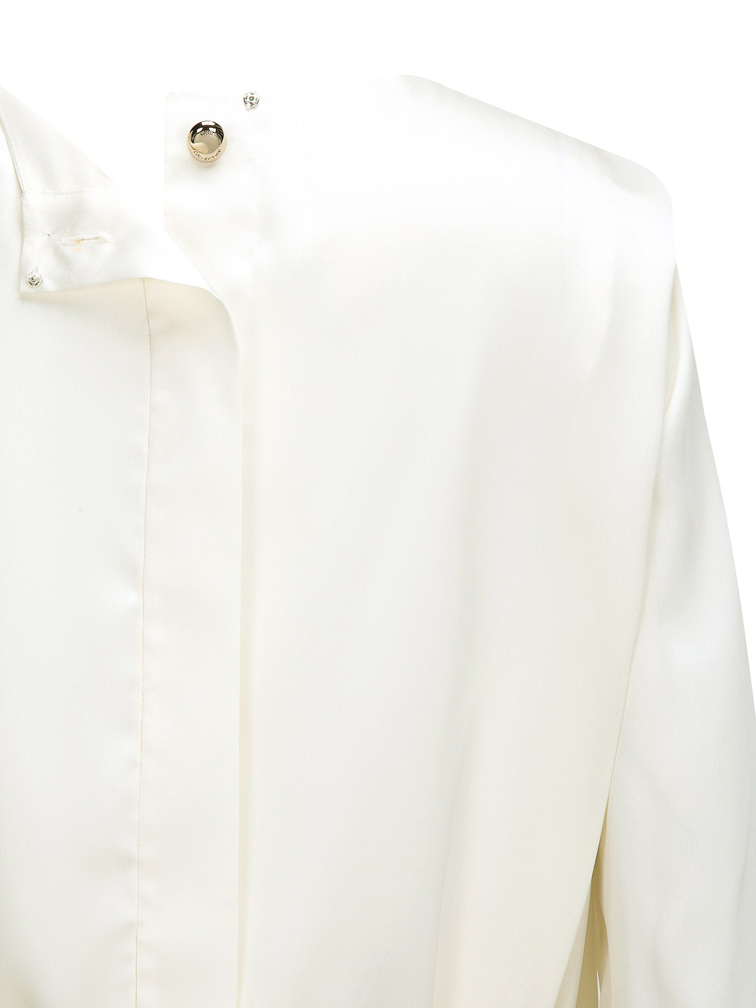 새틴 카울넥 밴딩 블라우스 (IVORY)