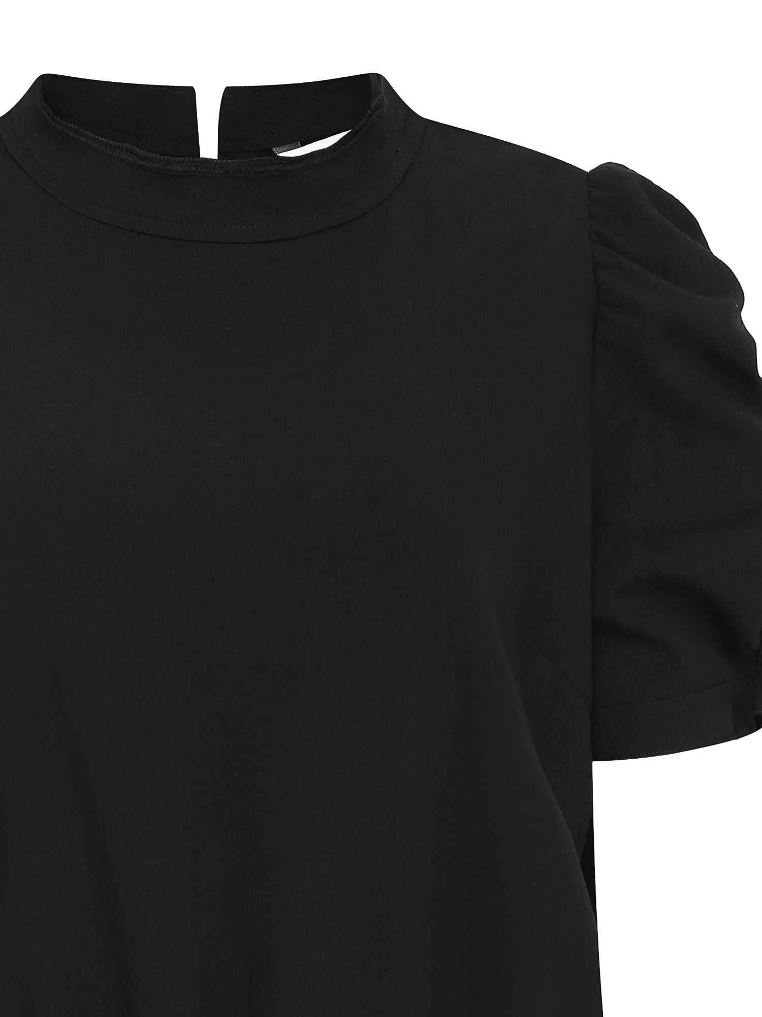 셔링 슬리브 밴딩 블라우스 (BLACK)