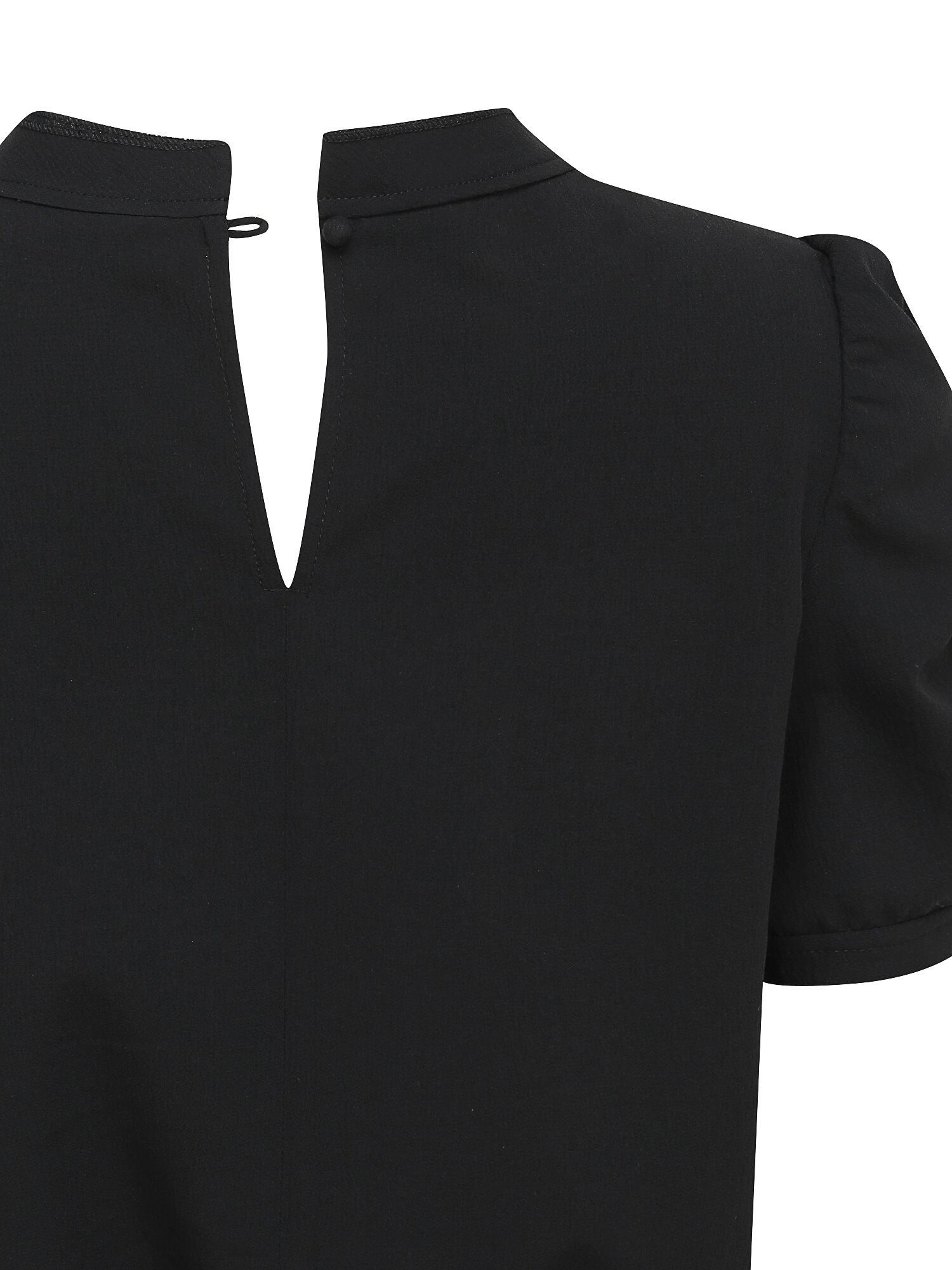 셔링 슬리브 밴딩 블라우스 (BLACK)