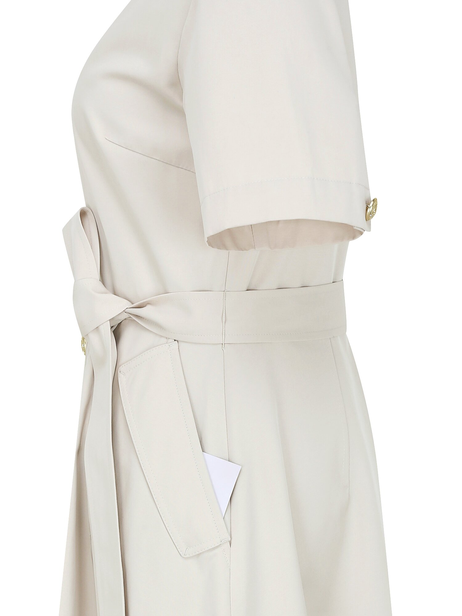 슬릿 칼라 플레어 셔츠 원피스 (LIGHT BEIGE)