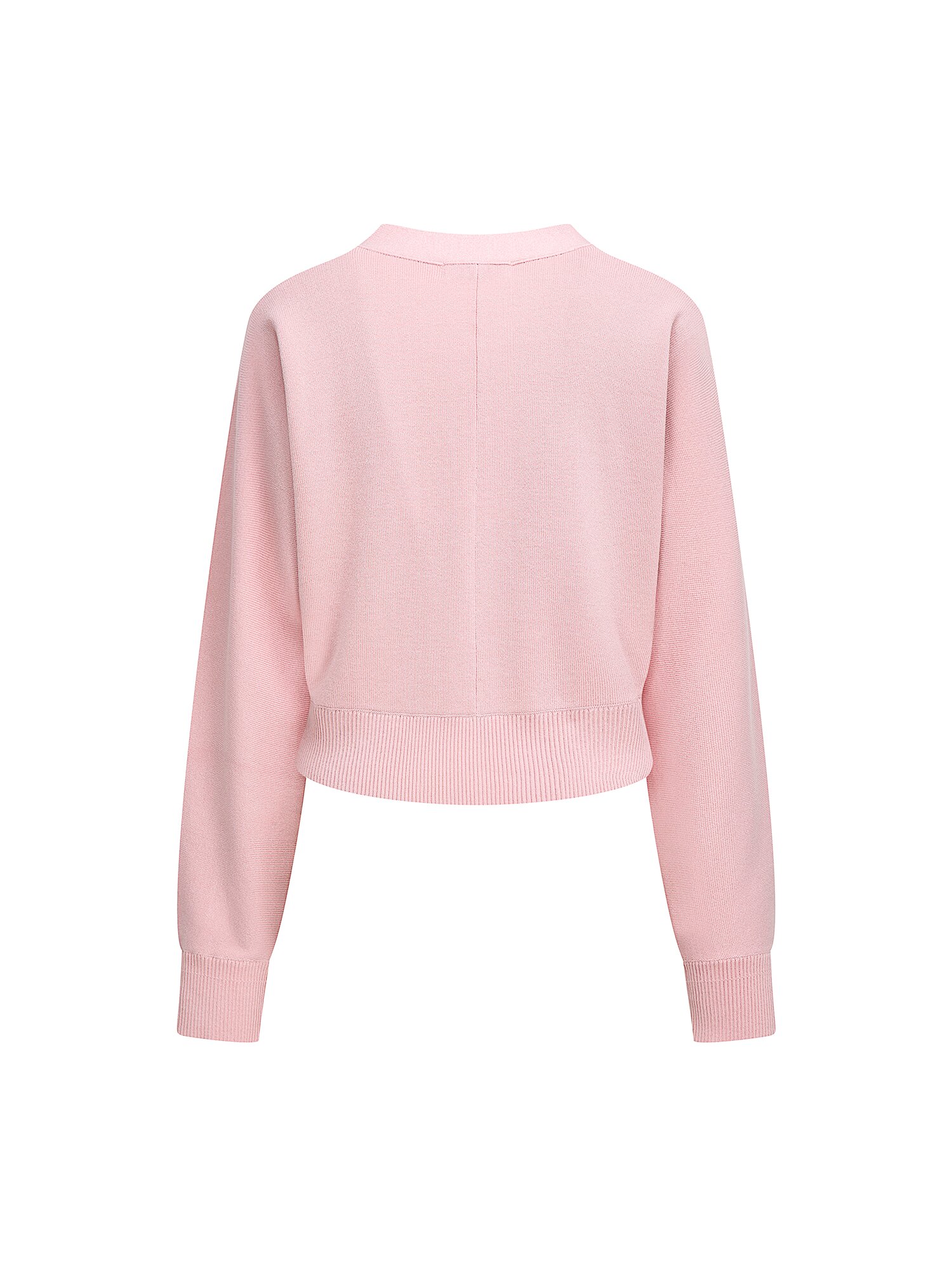 돌먼 슬리브 브이넥 크롭 가디건 (LIGHT PINK)