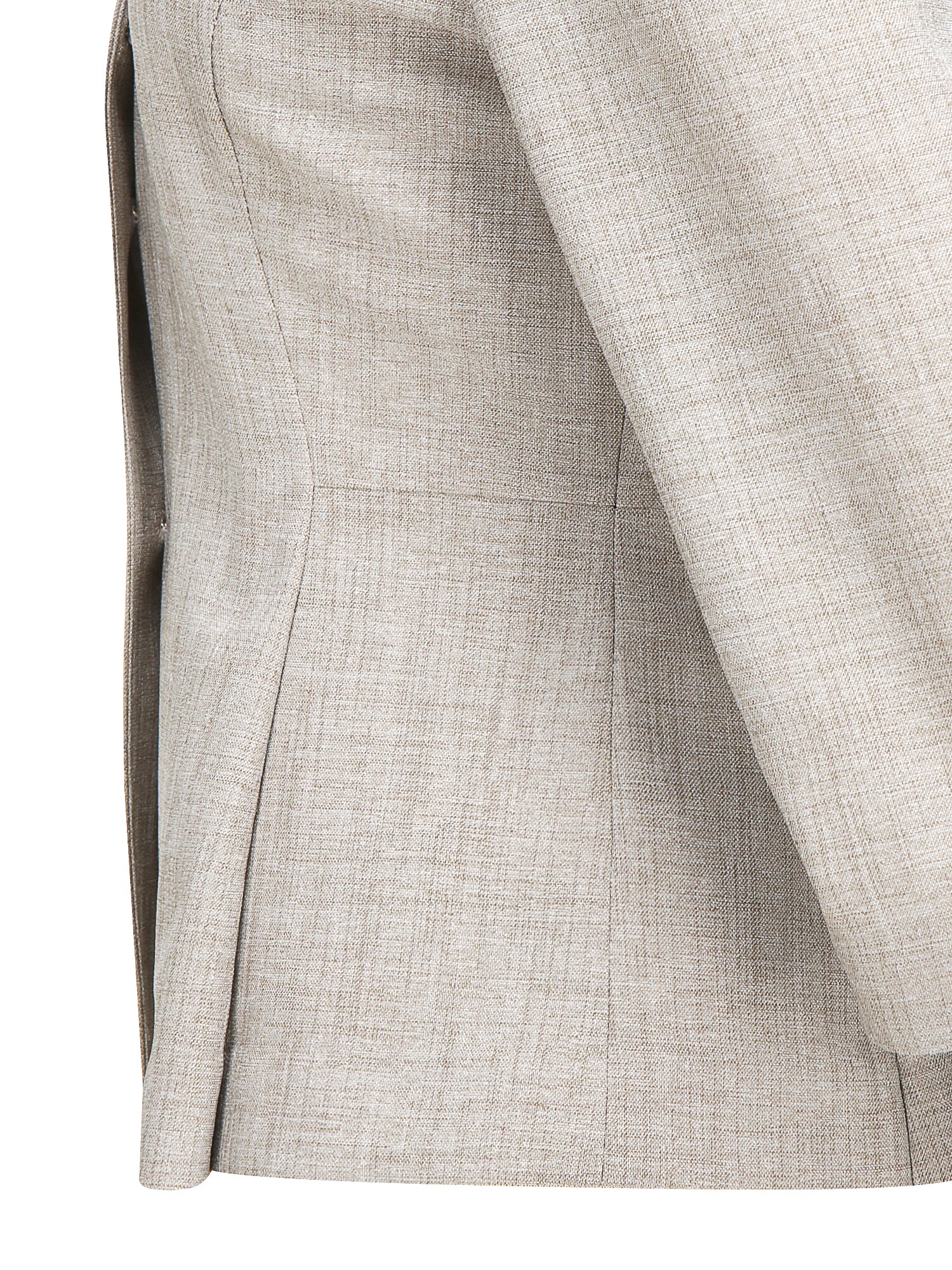 7부 스퀘어넥 페플럼 재킷 (MELANGE BEIGE)