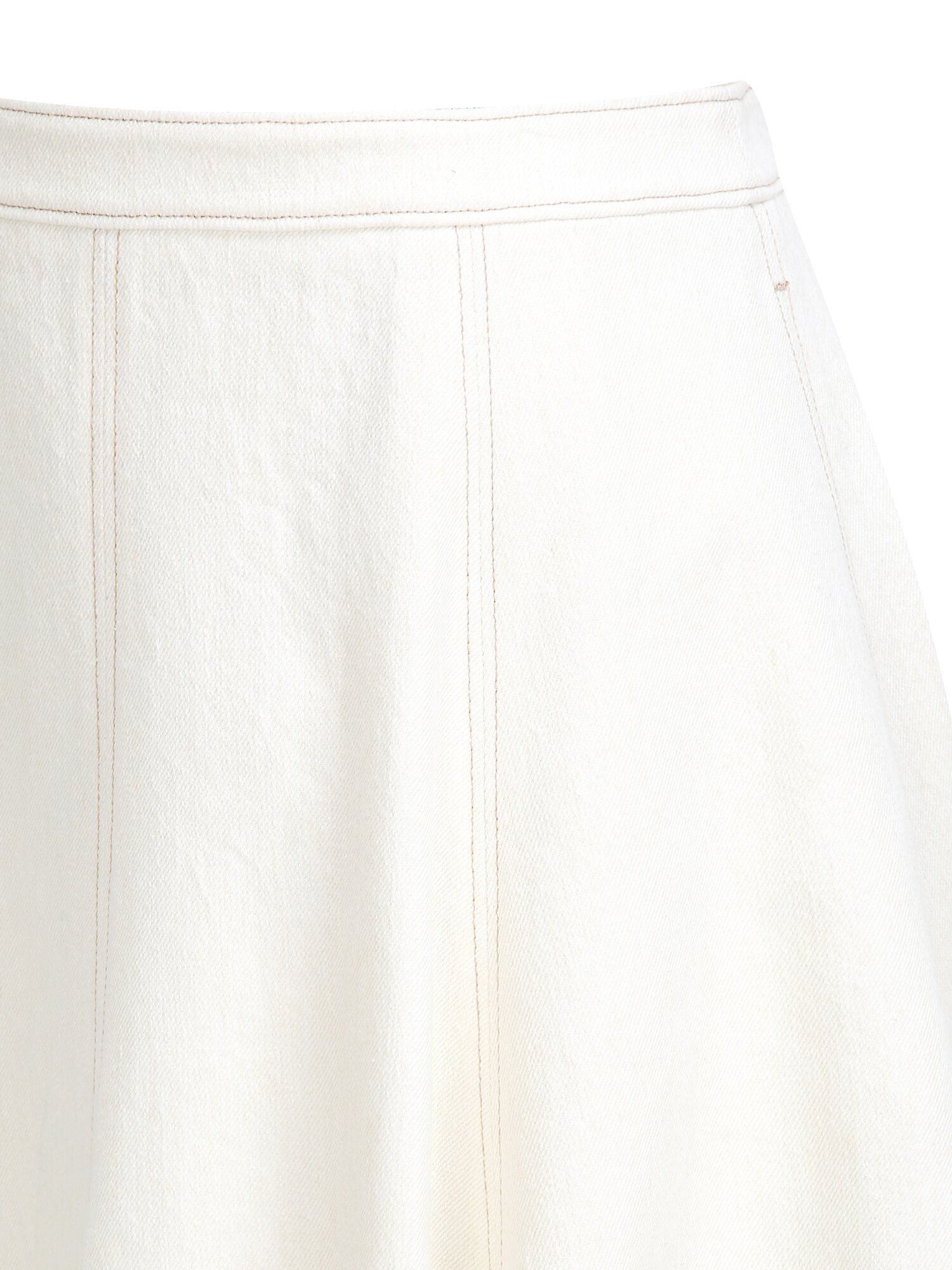 백 지퍼 플레어 데님 스커트 (IVORY)