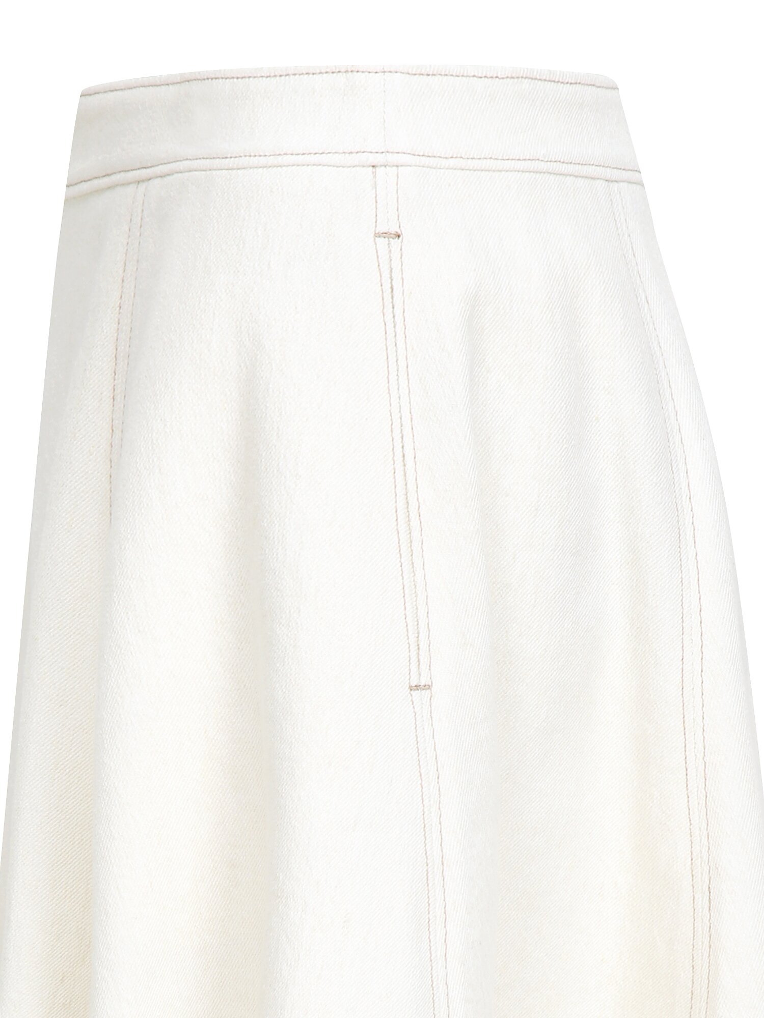 백 지퍼 플레어 데님 스커트 (IVORY)