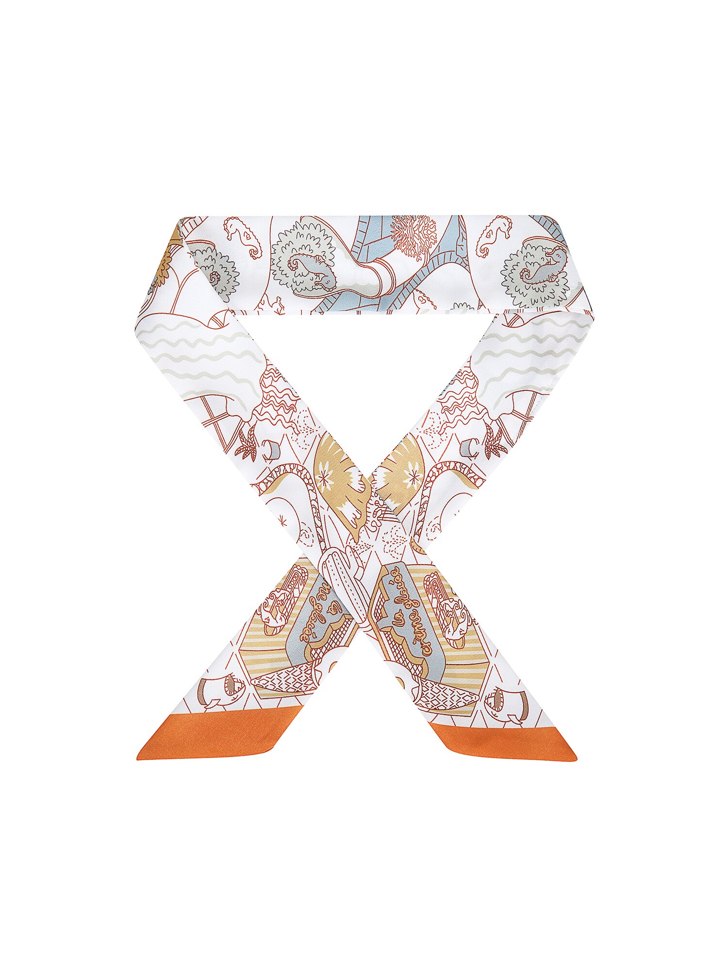일러스트 트윌리 스카프 (ORANGE)