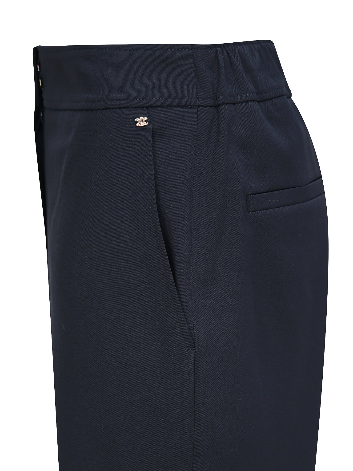 린넨 백 밴딩 테이퍼드 팬츠 (NAVY)