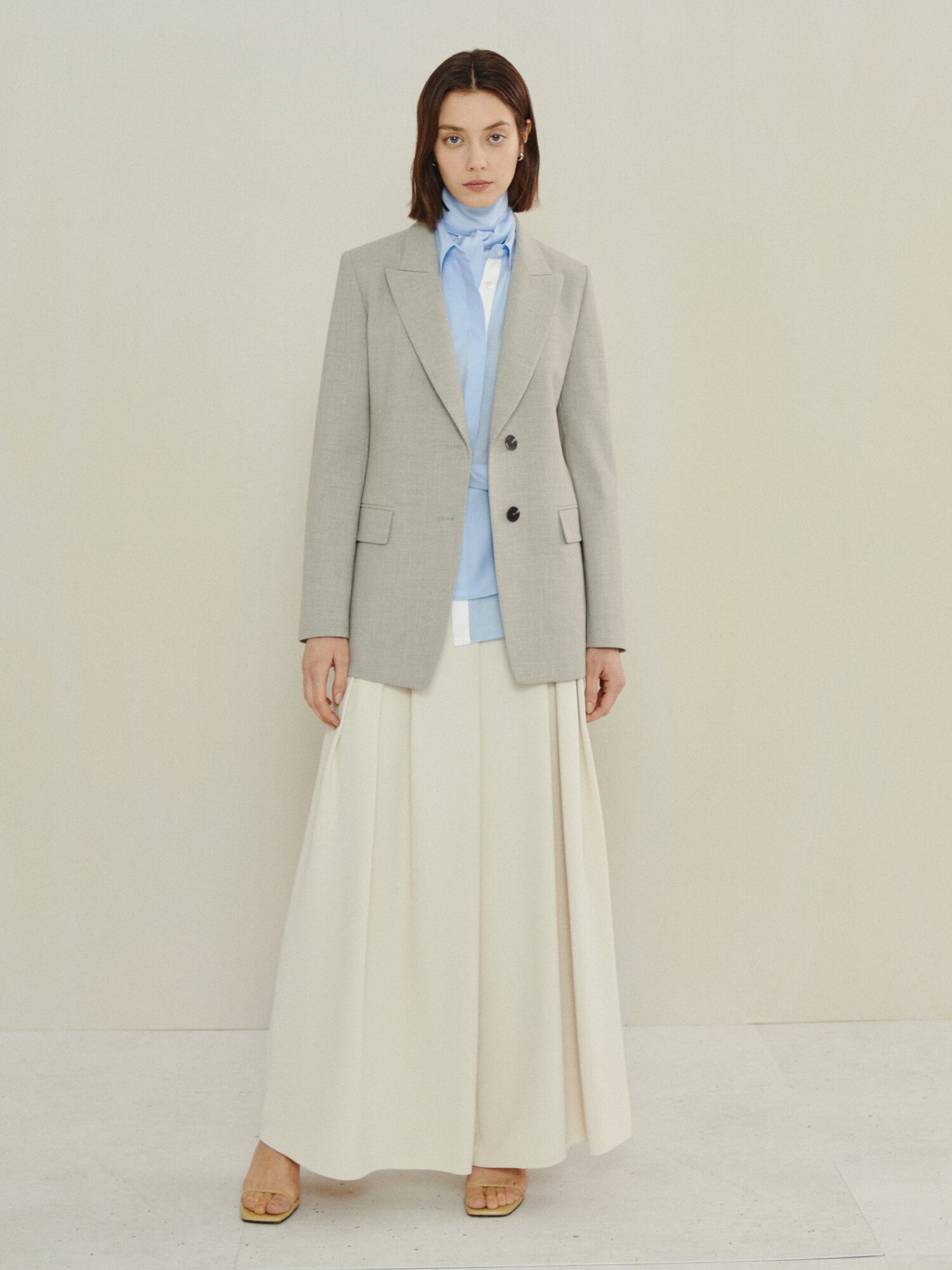 미니멀 포멀 테일러드 재킷 (LIGHT GREY)