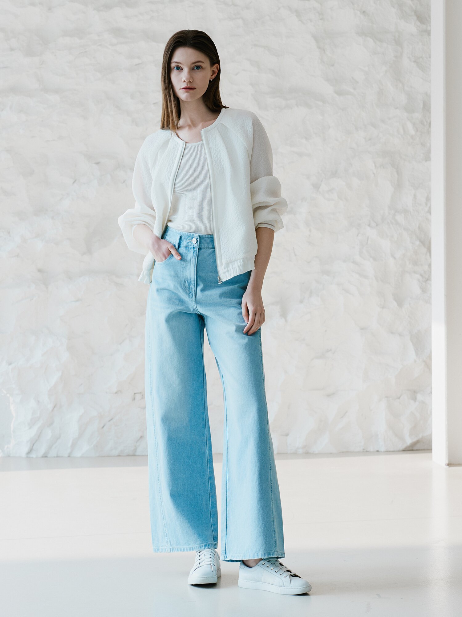 루즈핏 링클 래글런 집업 점퍼 (IVORY)