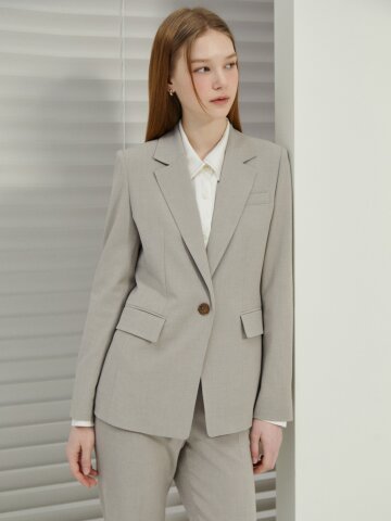 라이트 테일러드 싱글 원버튼 재킷 
