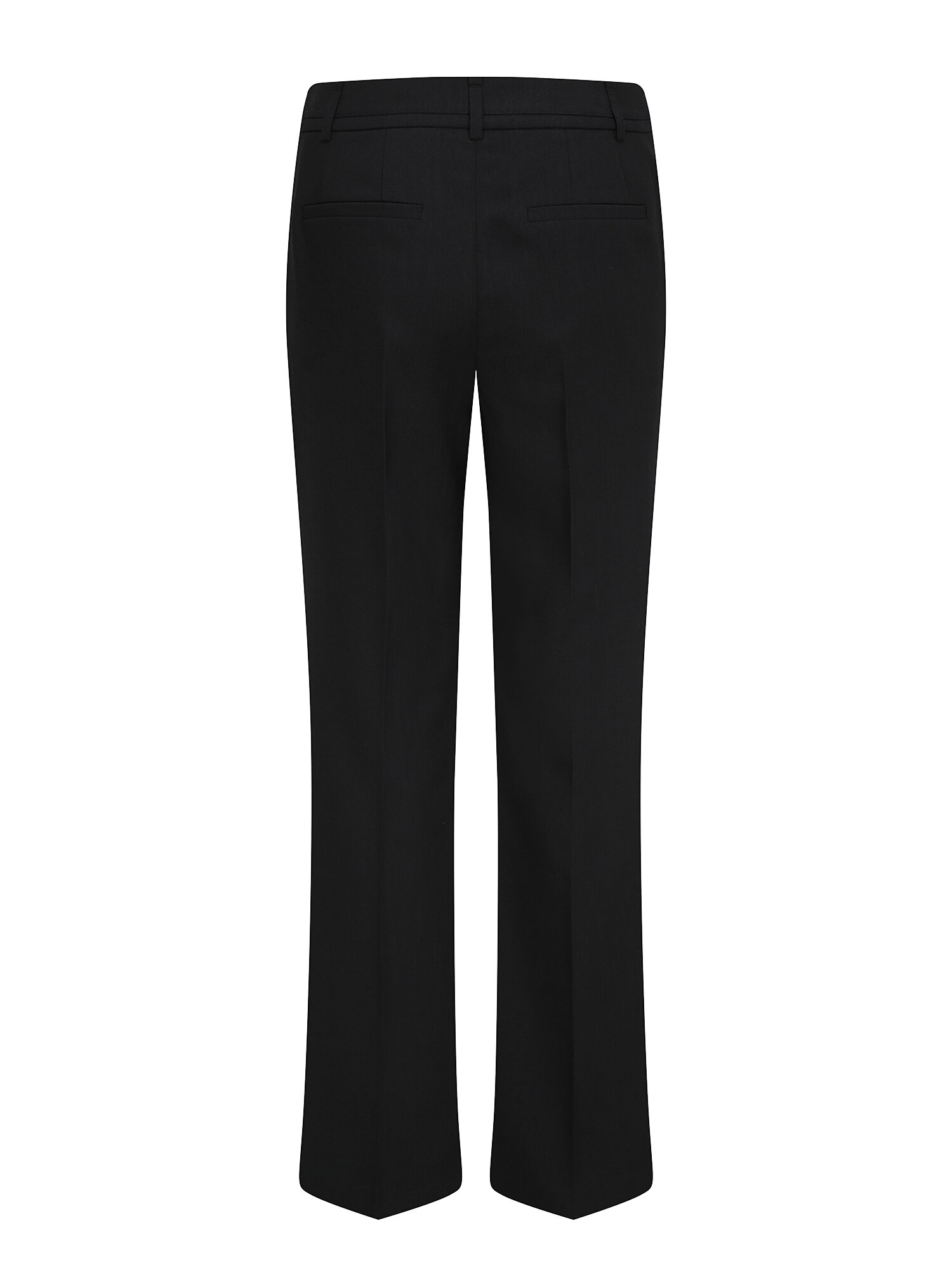 히든 버튼 세미 부츠컷 팬츠 (BLACK)