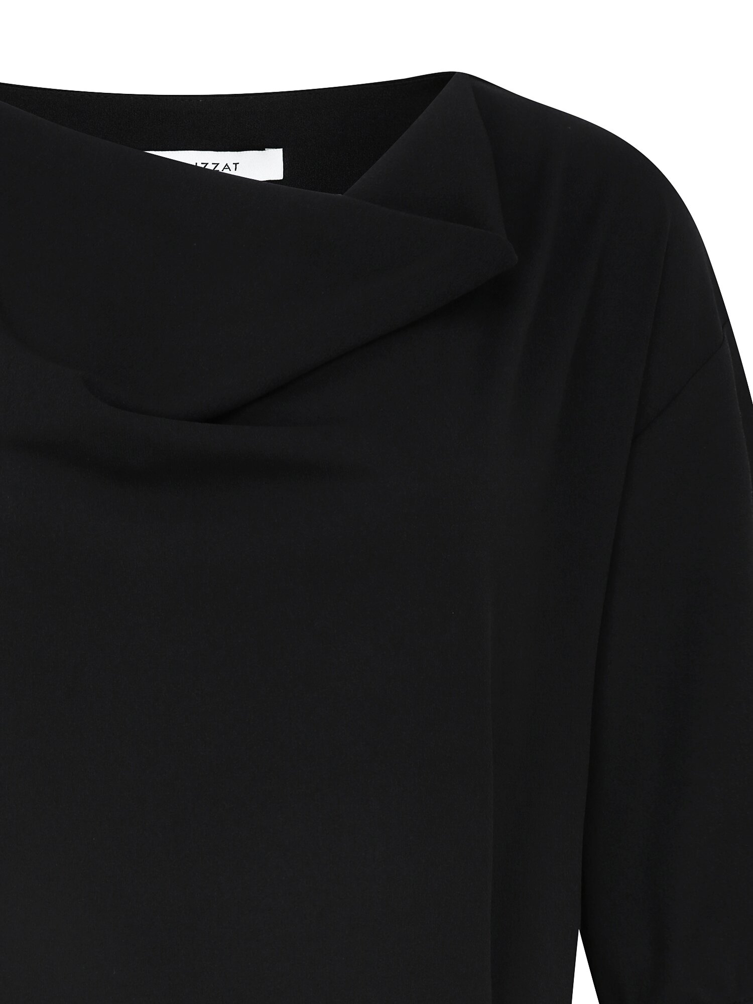 하프 슬리브 카울넥 블라우스 (BLACK)