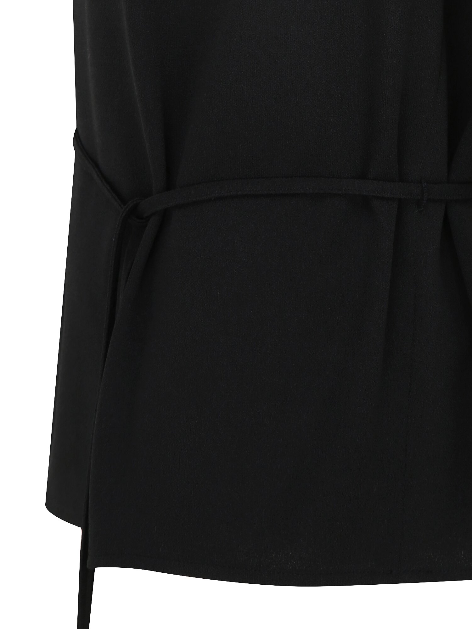 하프 슬리브 카울넥 블라우스 (BLACK)