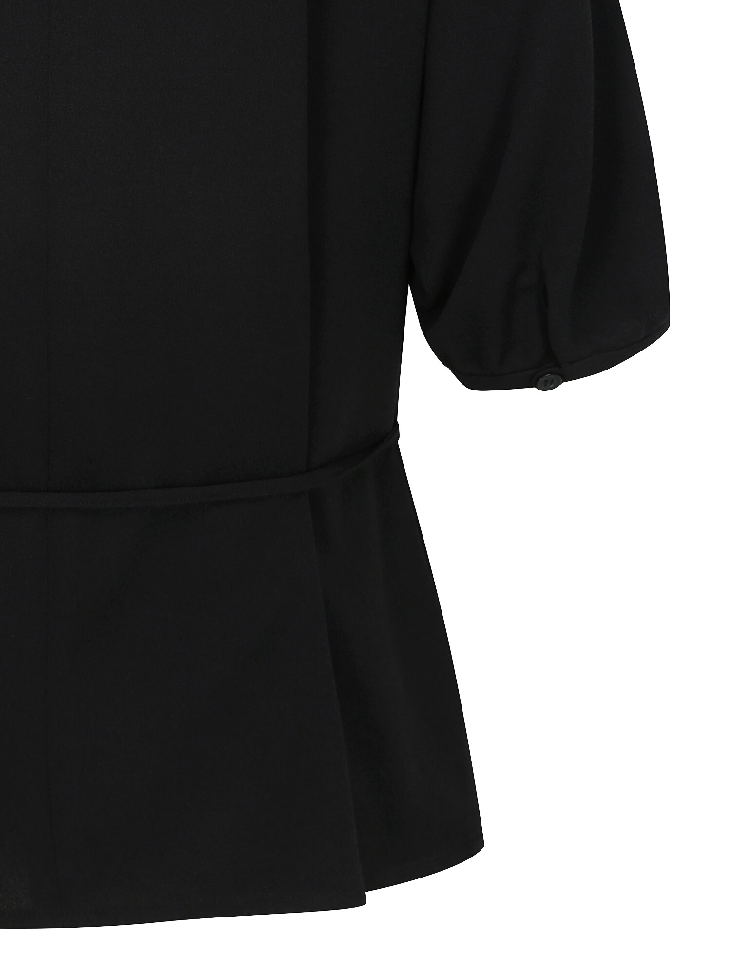 하프 슬리브 카울넥 블라우스 (BLACK)