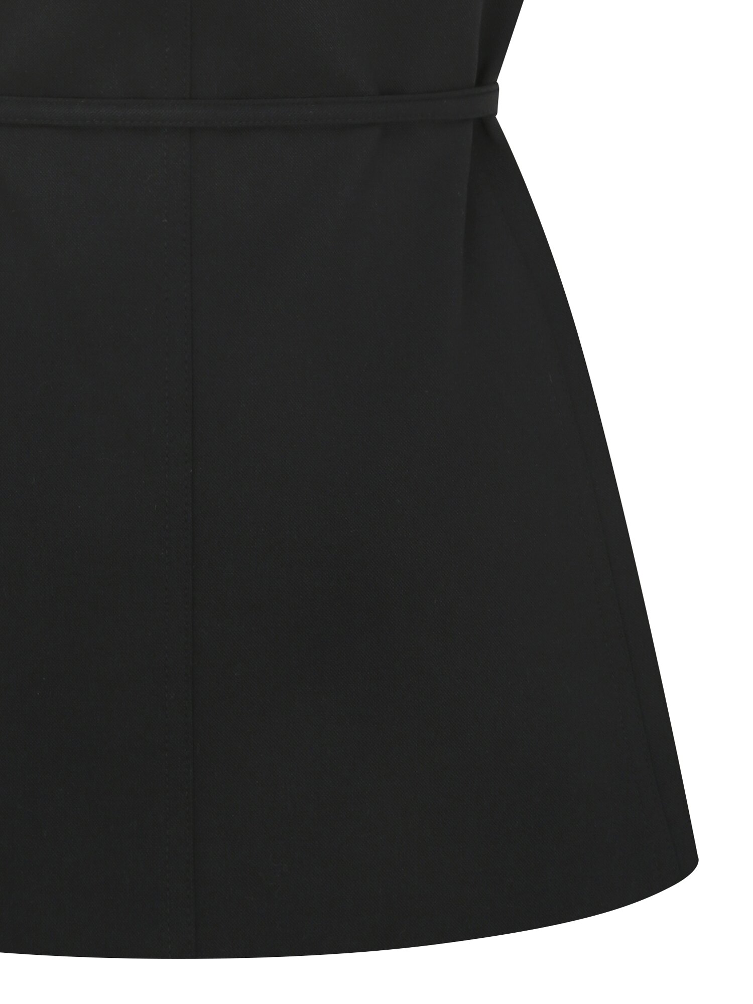 벨티드 버튼 라운드넥 롱 베스트 (BLACK)
