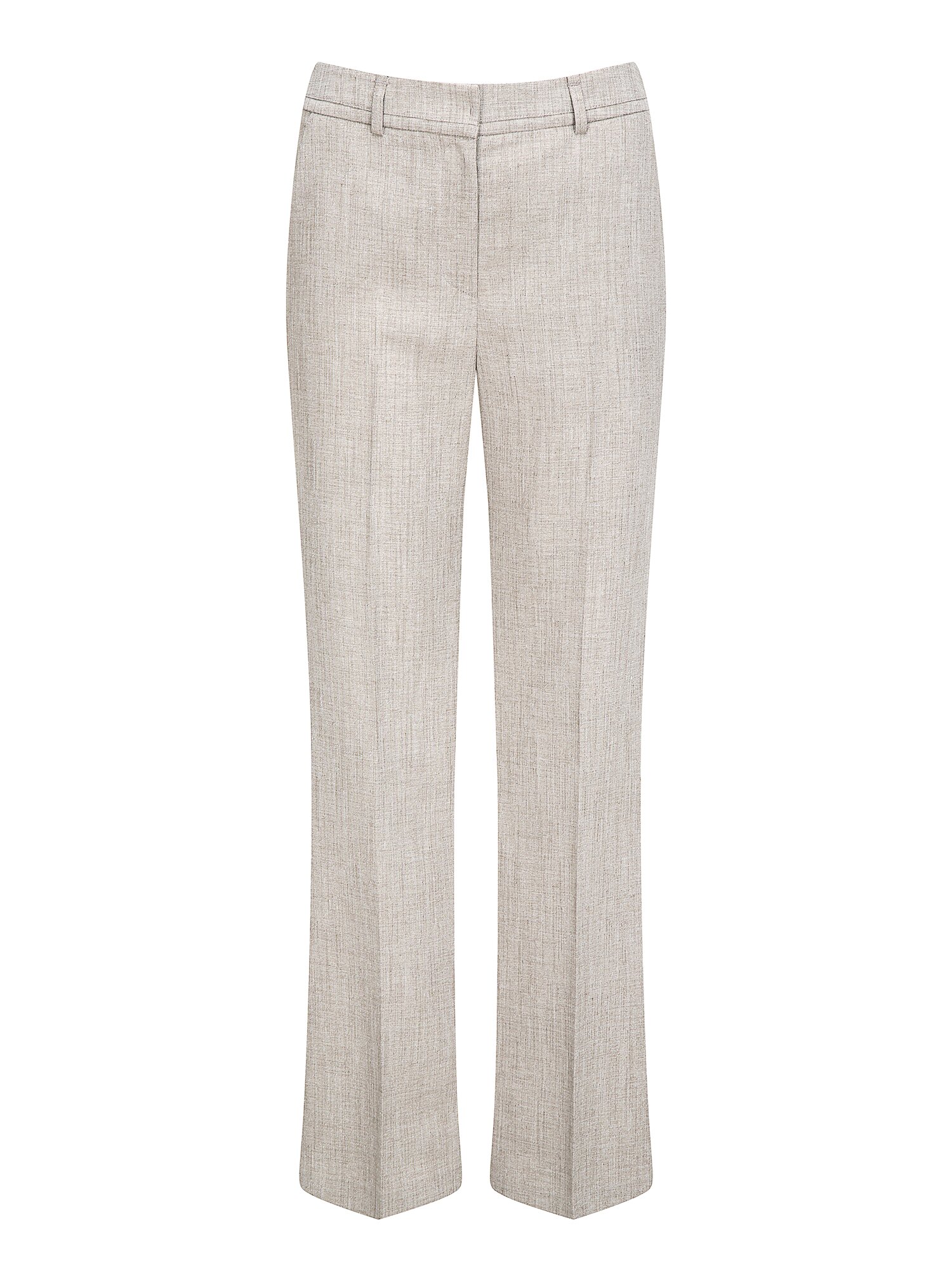 히든 버튼 세미 부츠컷 팬츠  (MELANGE BEIGE)