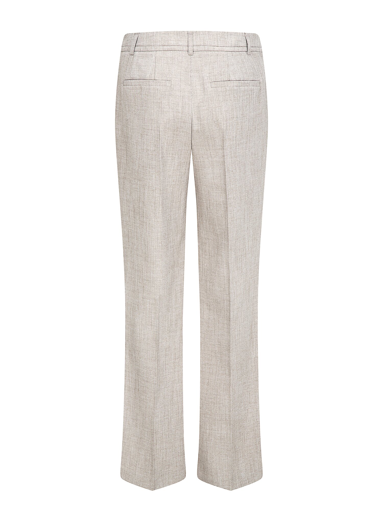 히든 버튼 세미 부츠컷 팬츠  (MELANGE BEIGE)