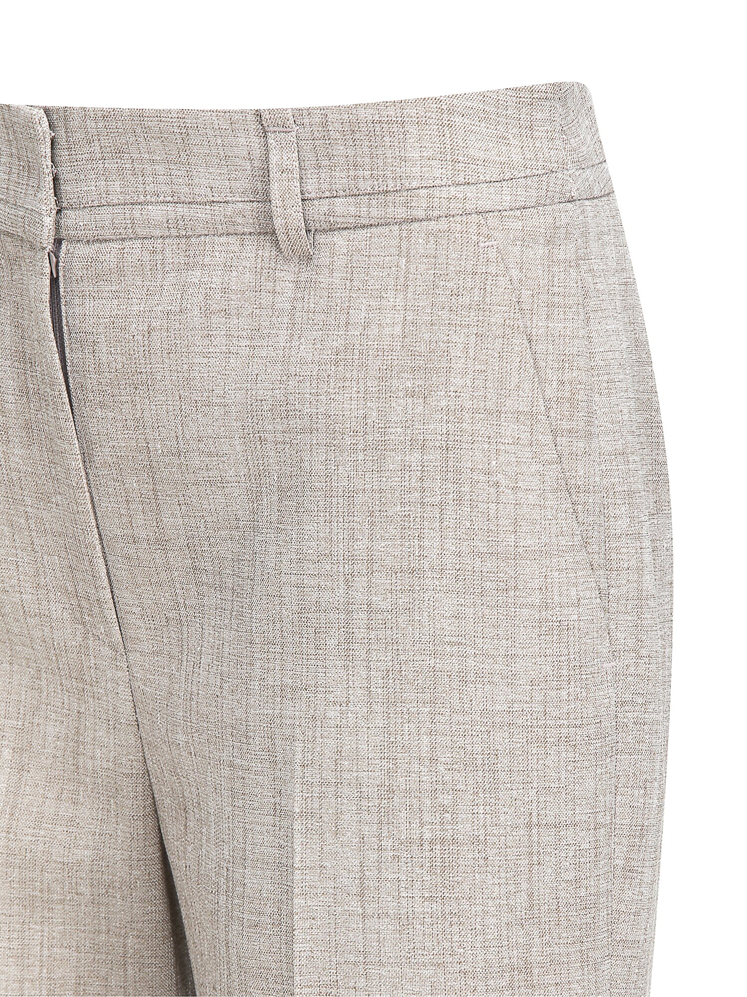 히든 버튼 세미 부츠컷 팬츠  (MELANGE BEIGE)