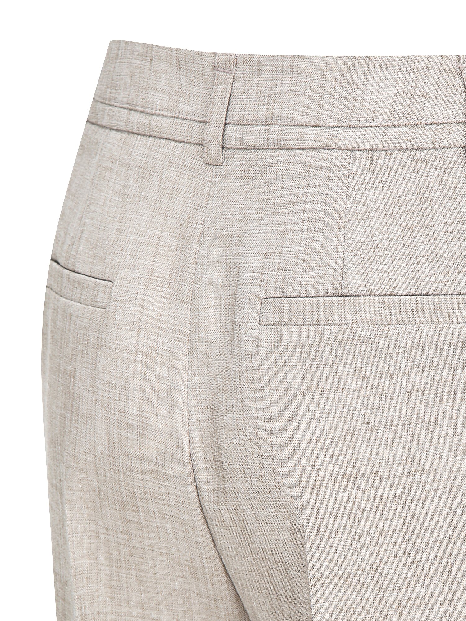 히든 버튼 세미 부츠컷 팬츠  (MELANGE BEIGE)