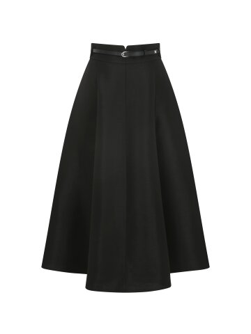 벨티드 페미닌 플레어 스커트 