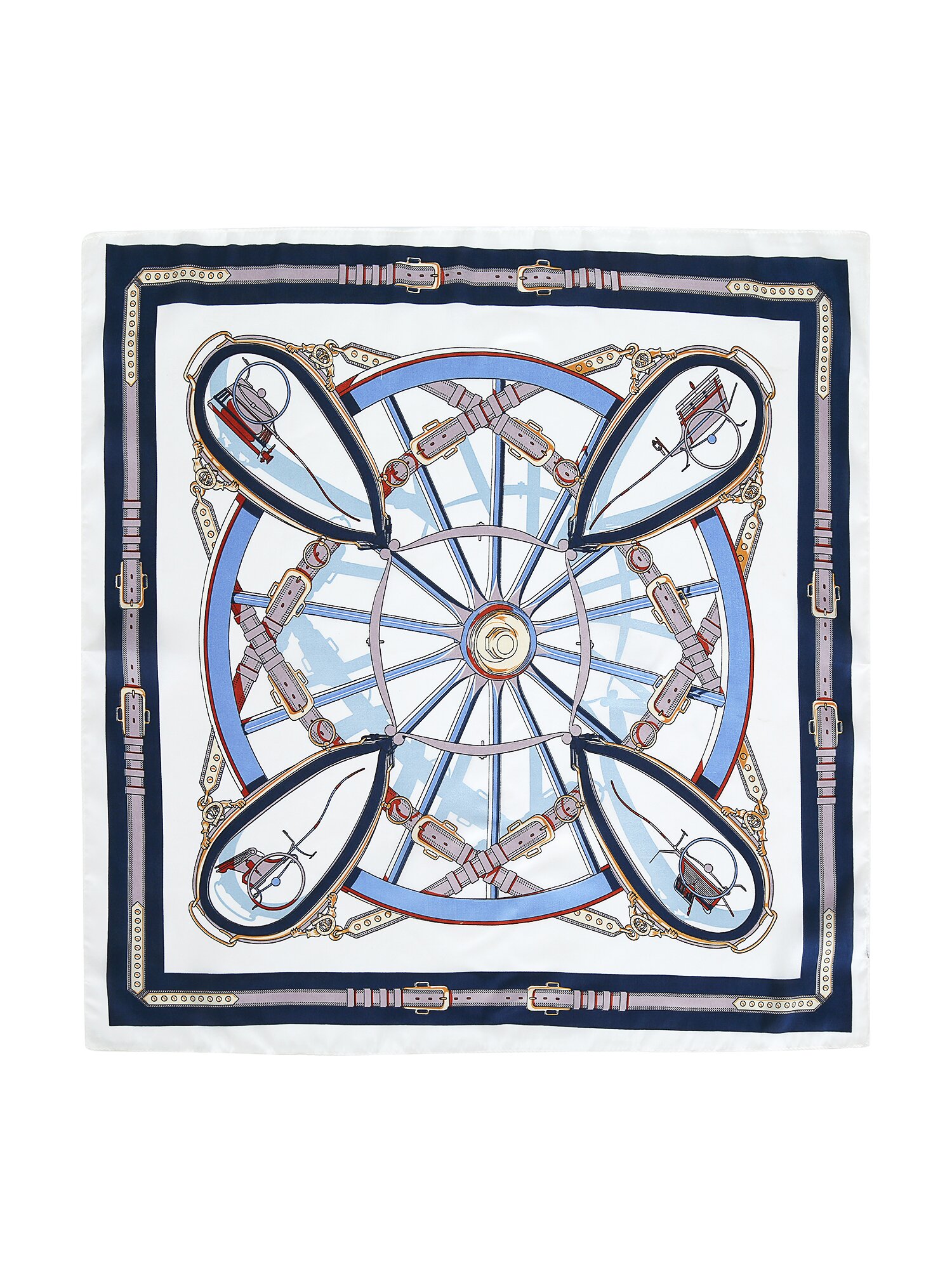 일러스트 스퀘어 스카프 (DARK BLUE)