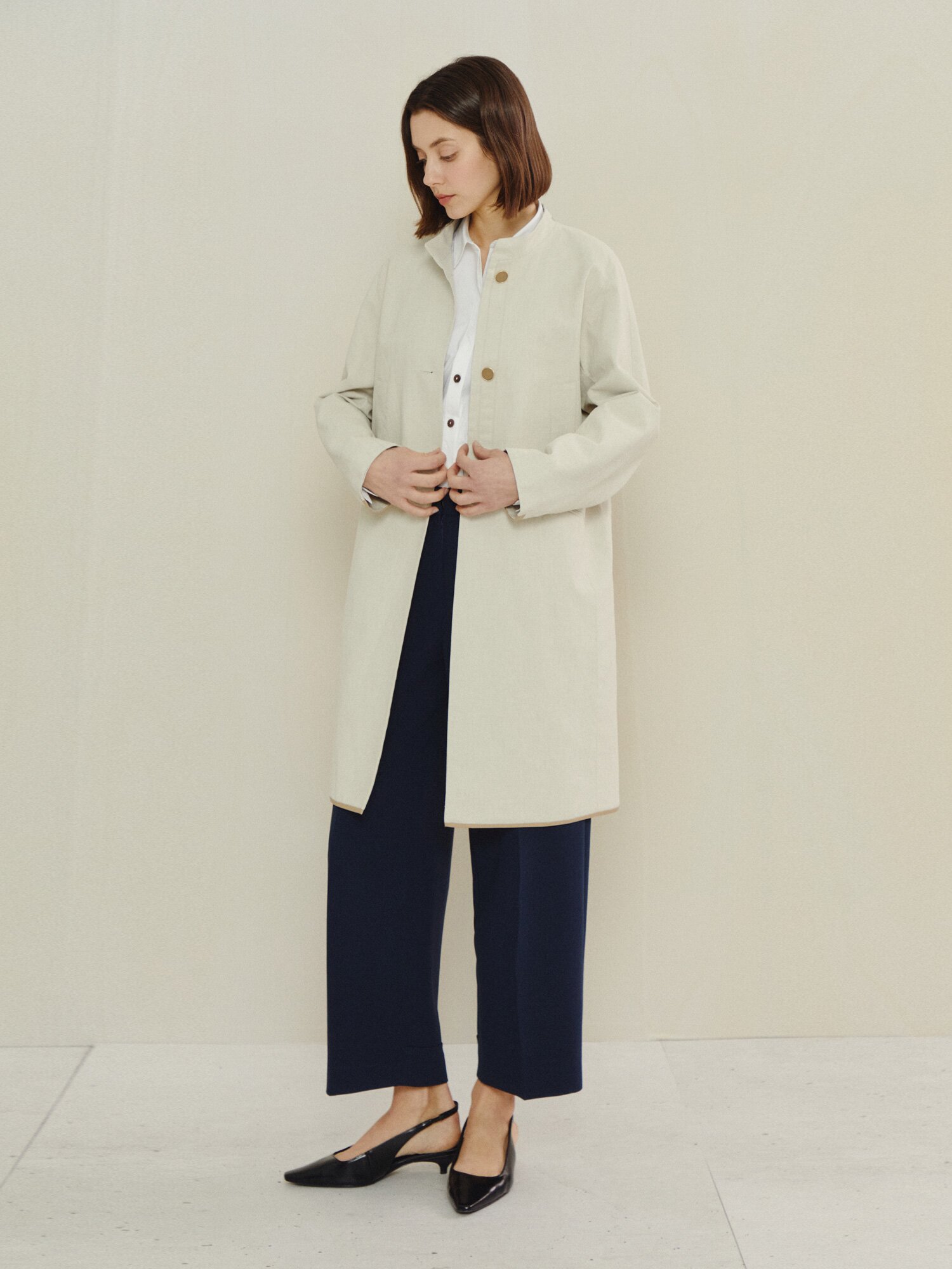 데일리 소프트 터치 베이식 블라우스 (WHITE)