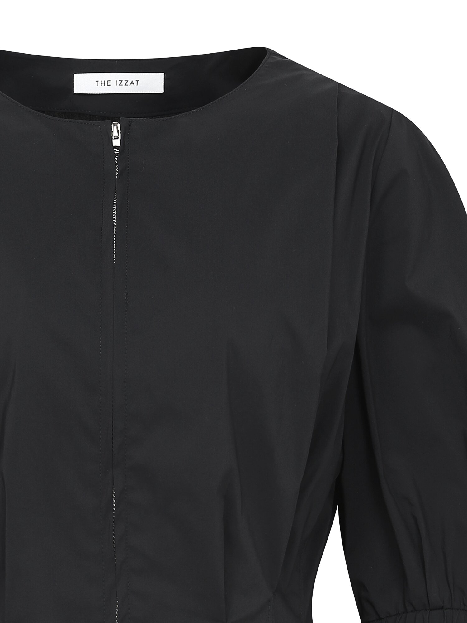 백 스모킹 투웨이 집업 블라우스 (BLACK)