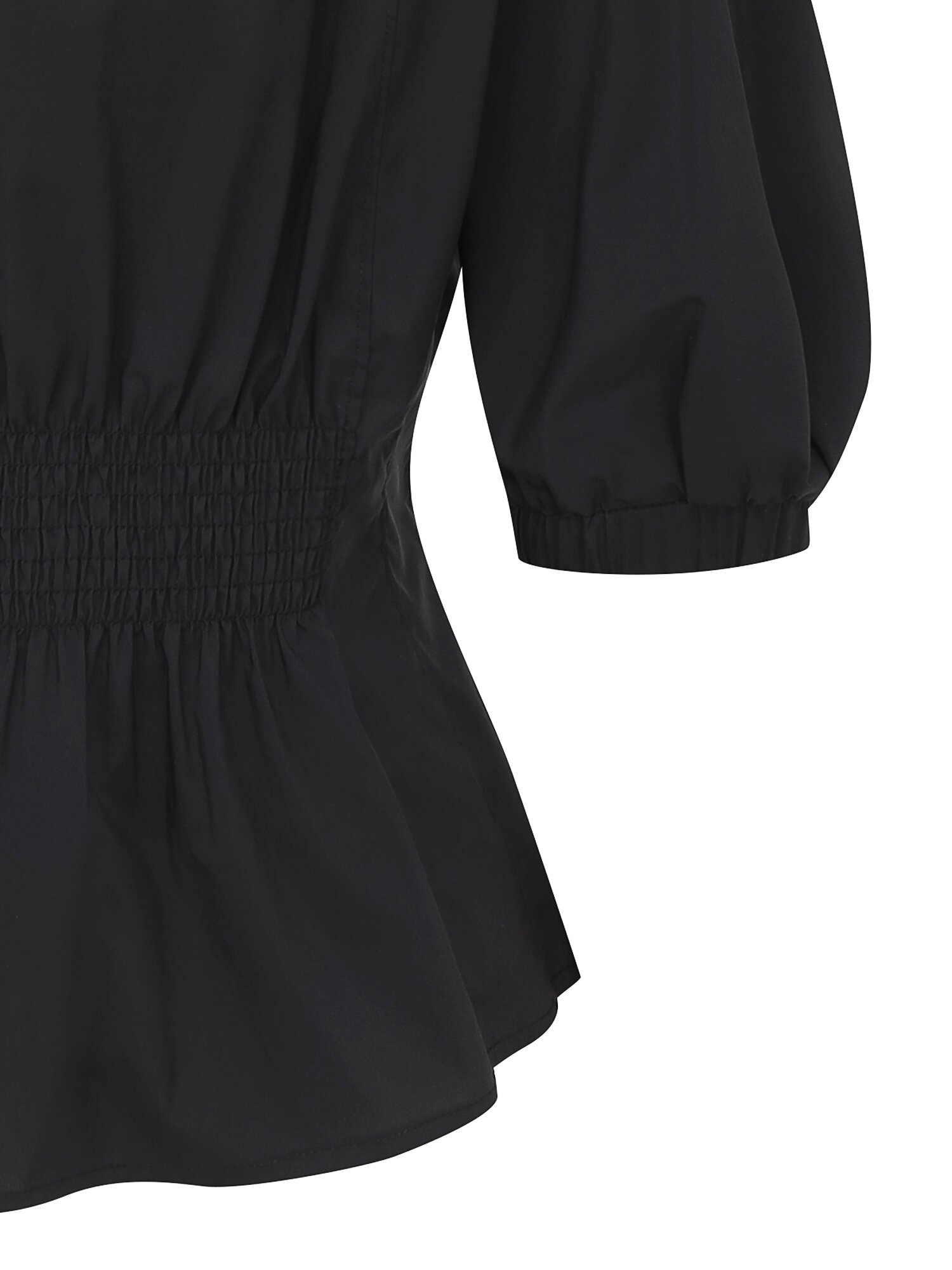 백 스모킹 투웨이 집업 블라우스 (BLACK)