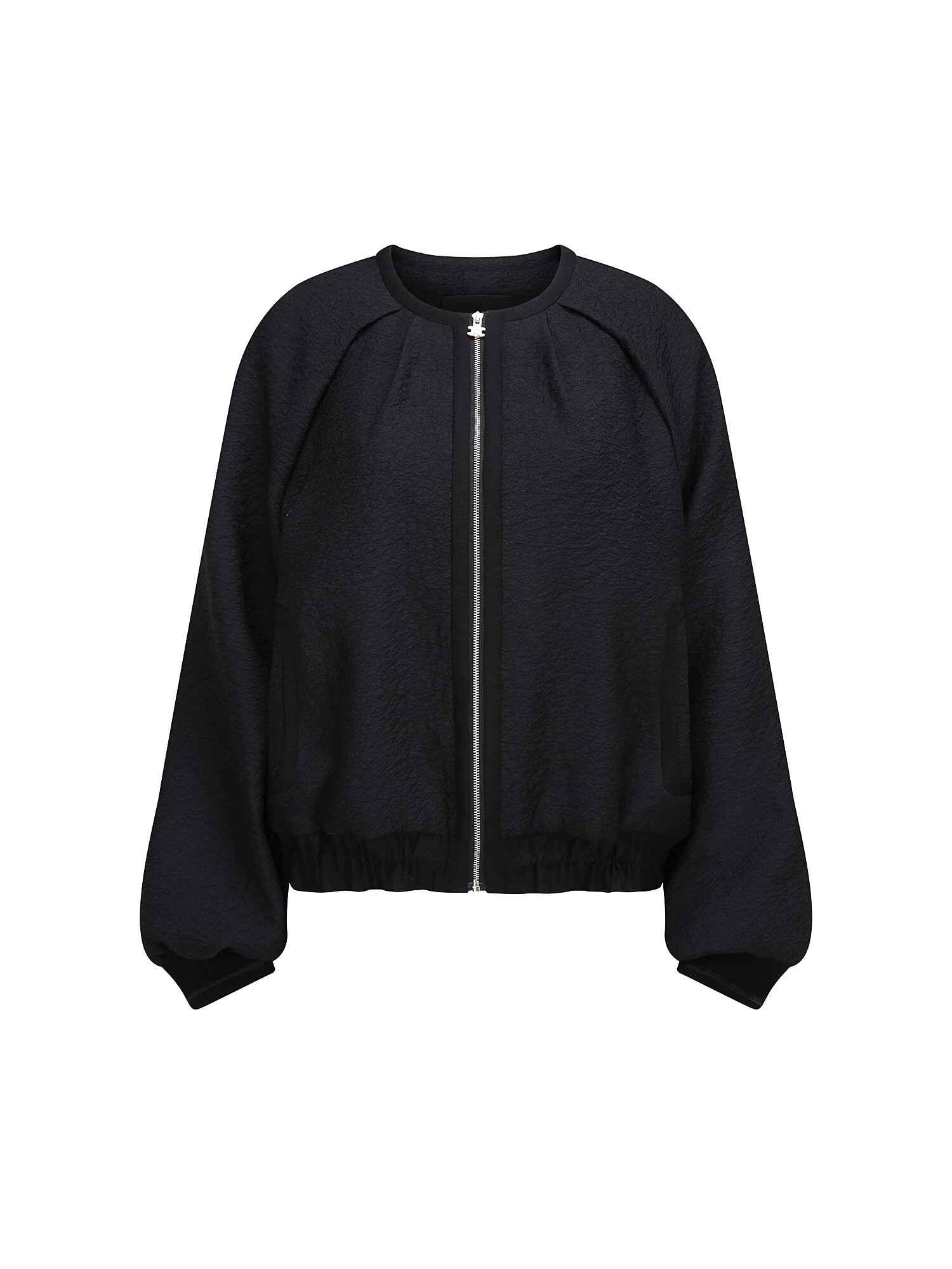 루즈핏 링클 래글런 집업 점퍼 (BLACK)