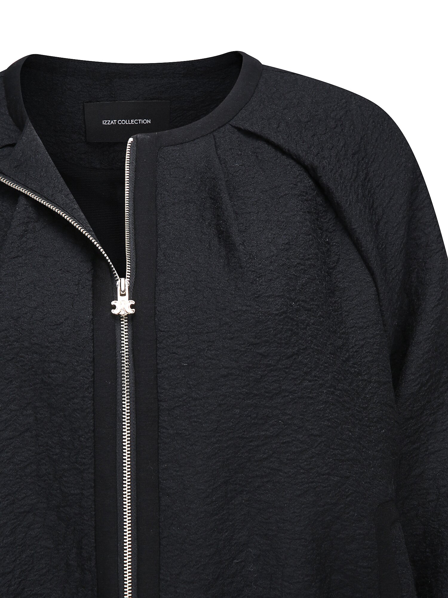 루즈핏 링클 래글런 집업 점퍼 (BLACK)