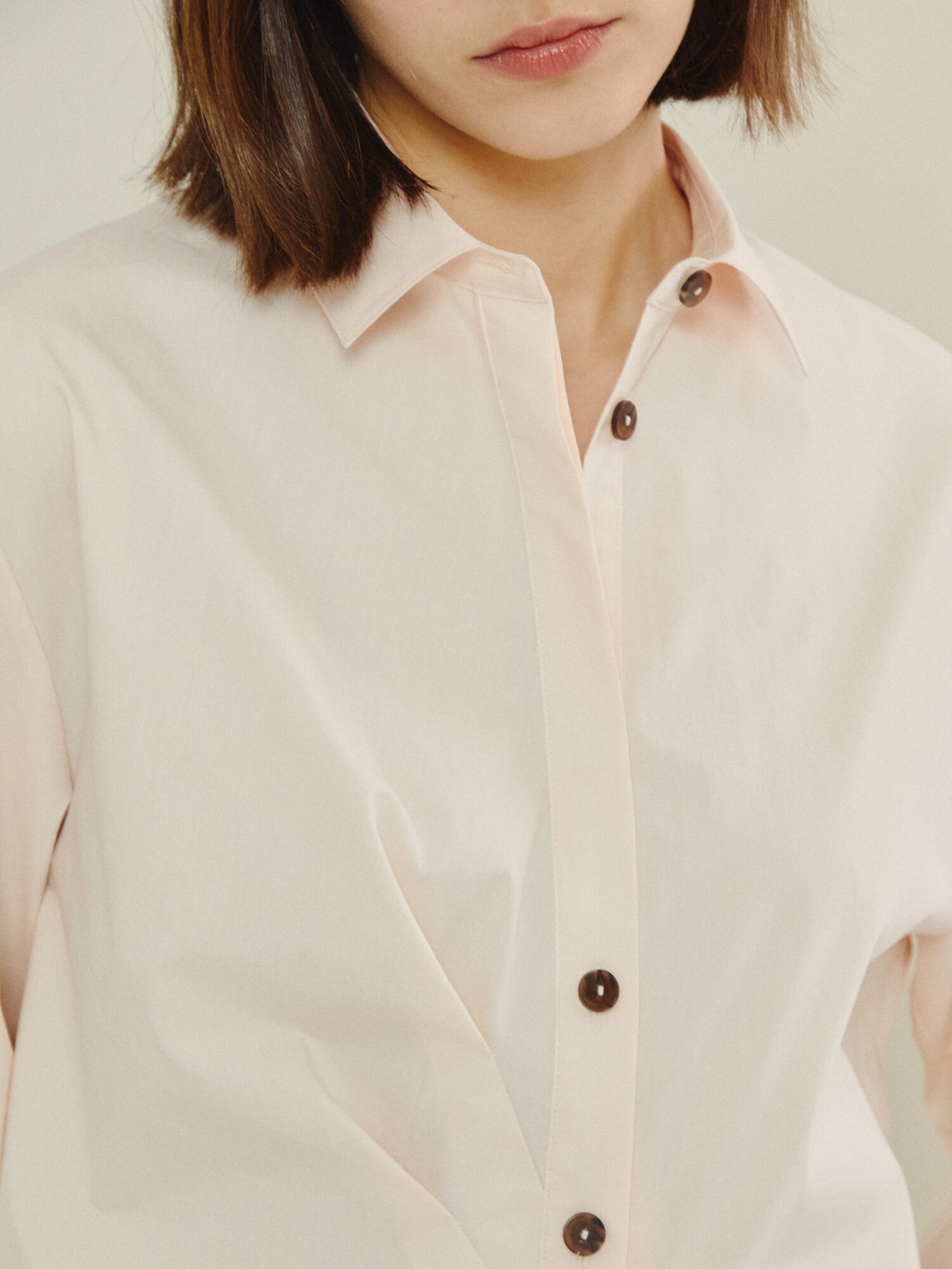 데일리 소프트 터치 베이식 블라우스 (SALMON)