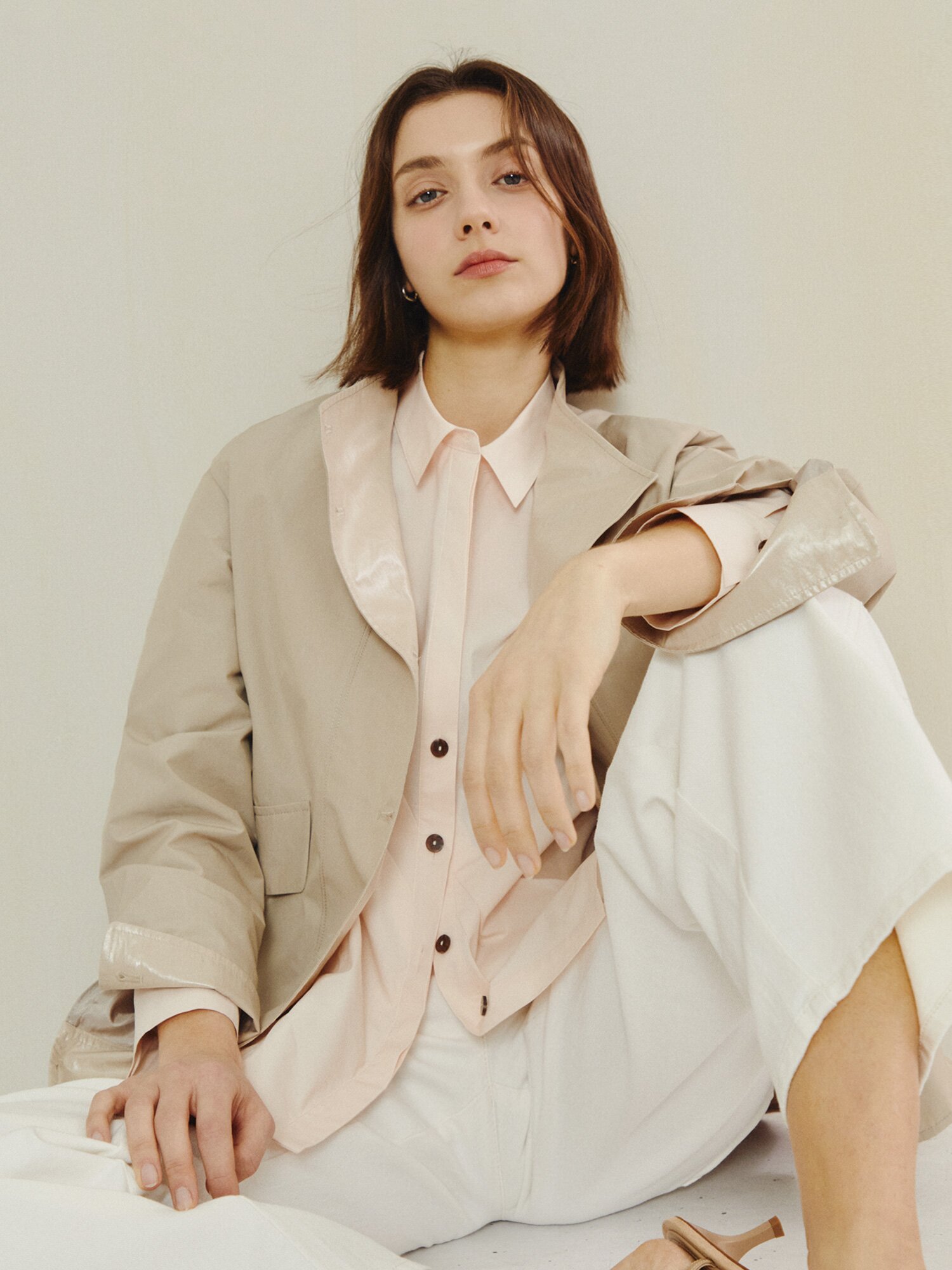 데일리 소프트 터치 베이식 블라우스 (SALMON)