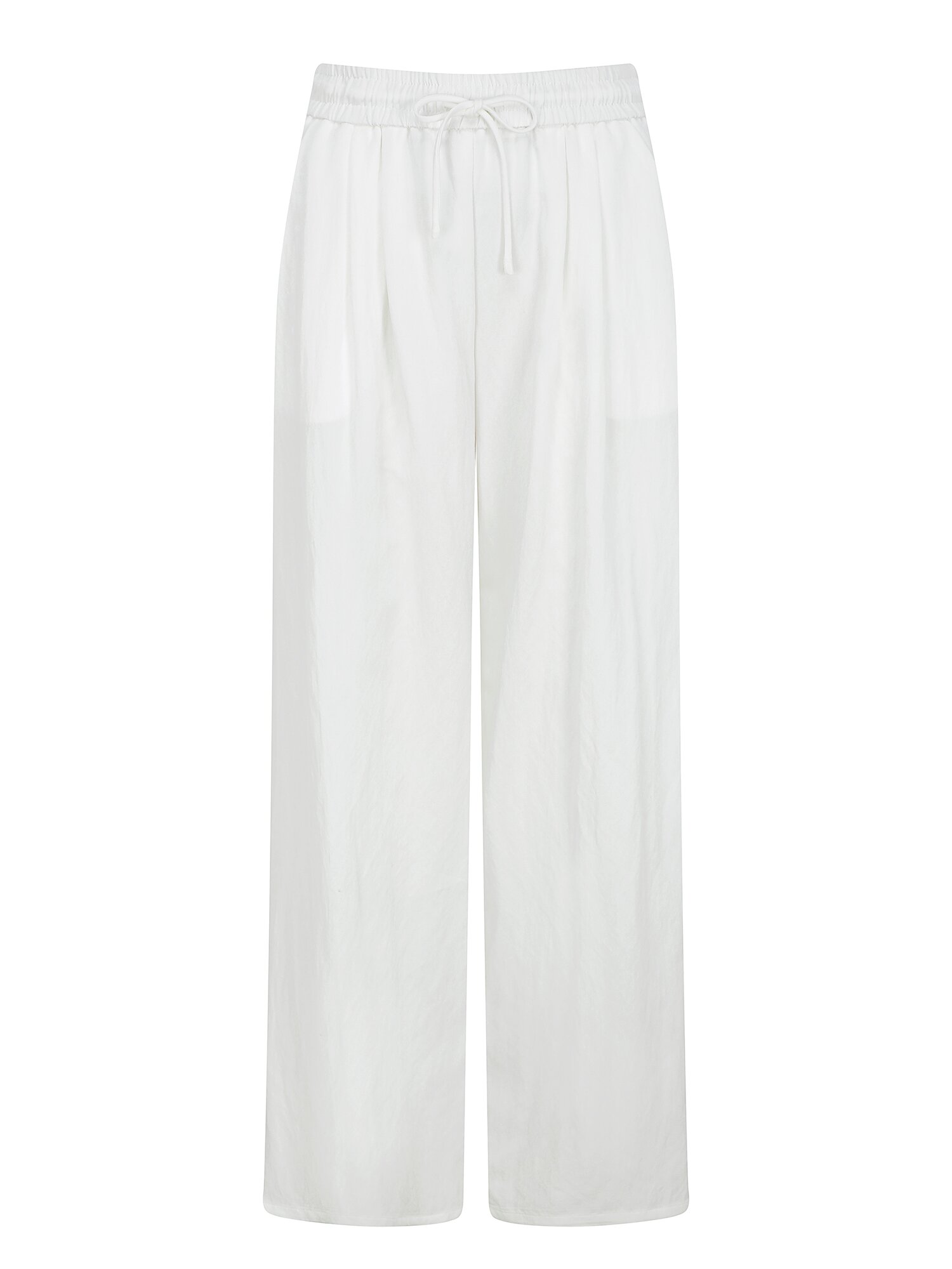 스트링 밴딩 와이드 팬츠 (WHITE)