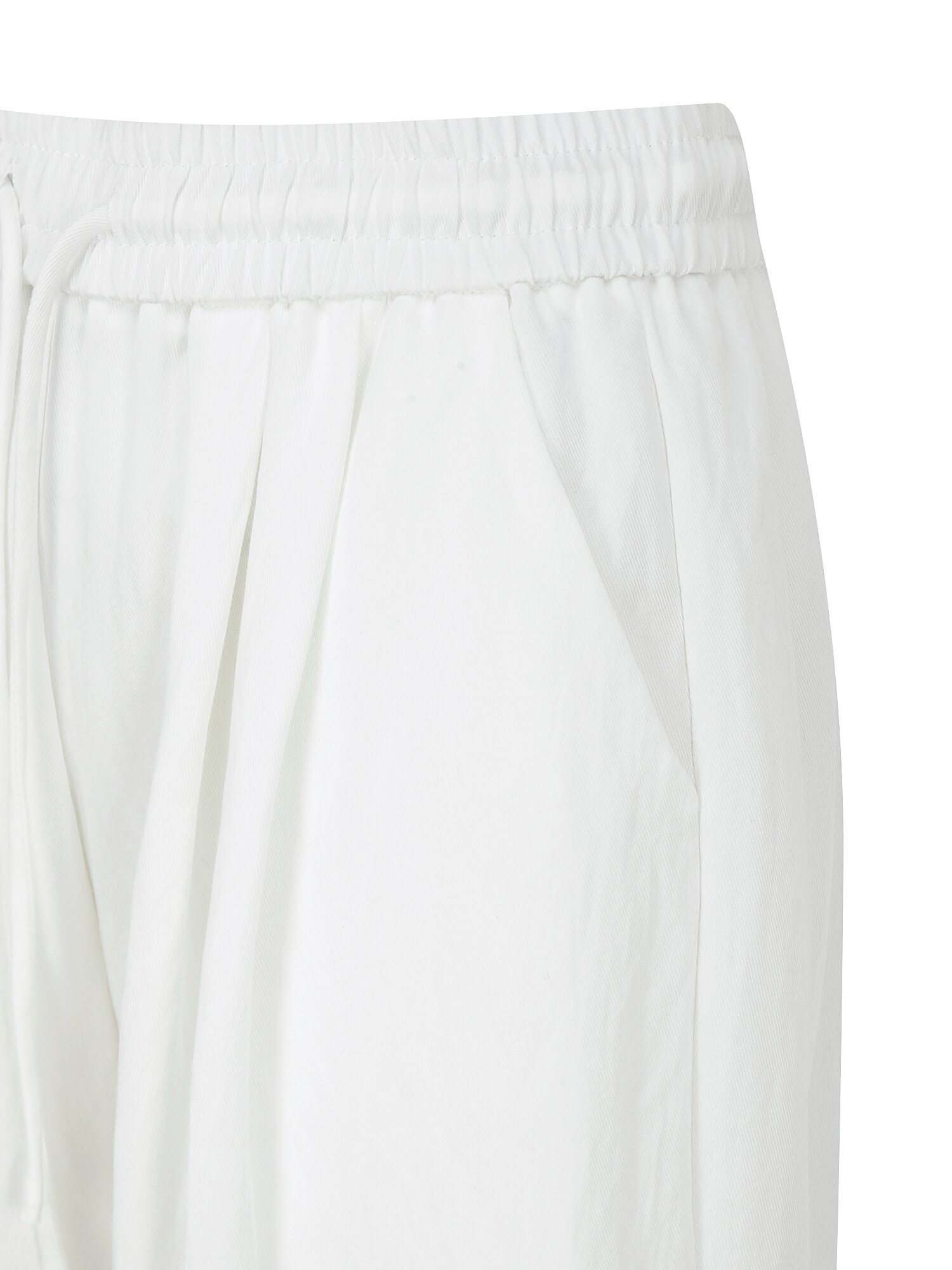 스트링 밴딩 와이드 팬츠 (WHITE)