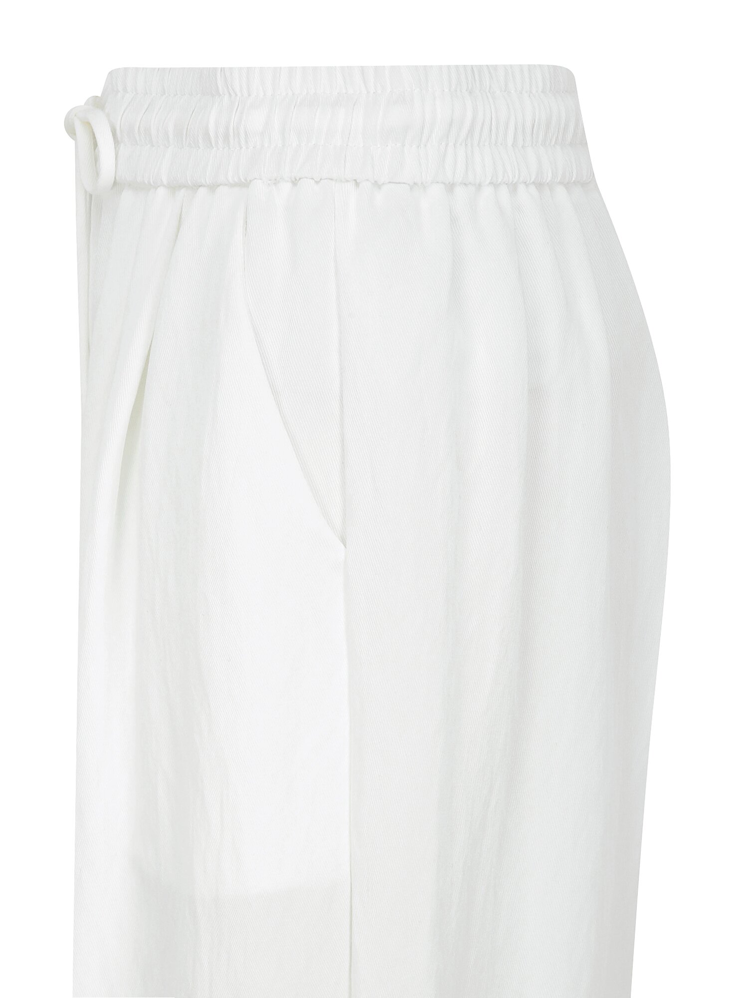 스트링 밴딩 와이드 팬츠 (WHITE)