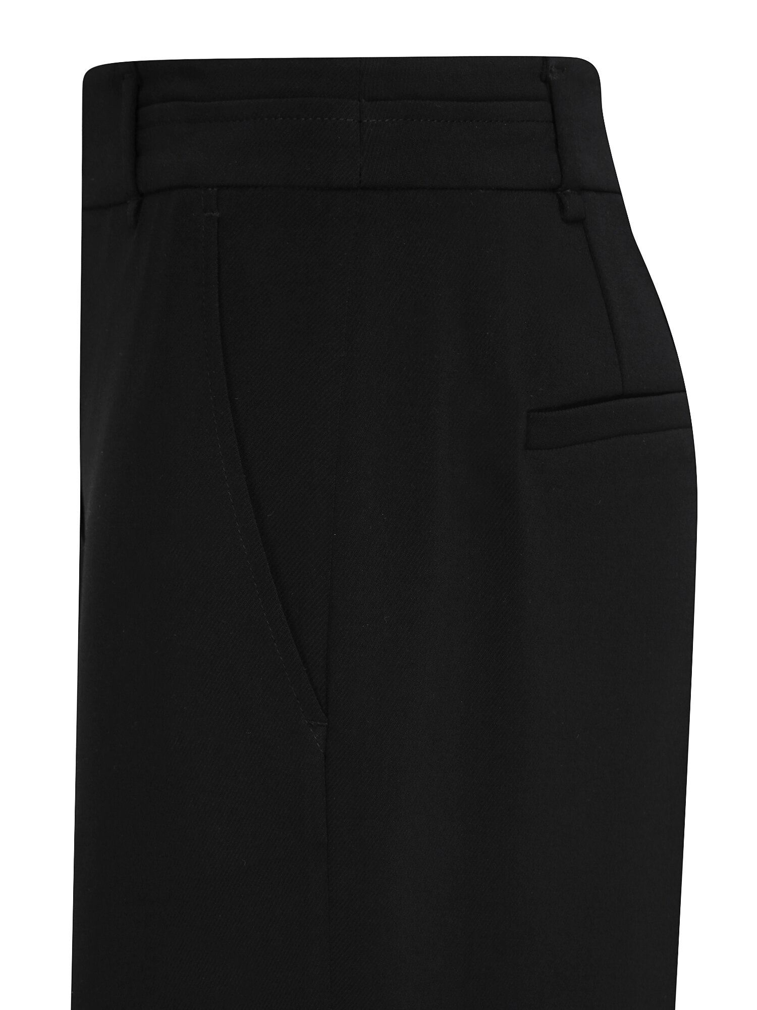 히든 버튼 세미 와이드 팬츠 (BLACK)