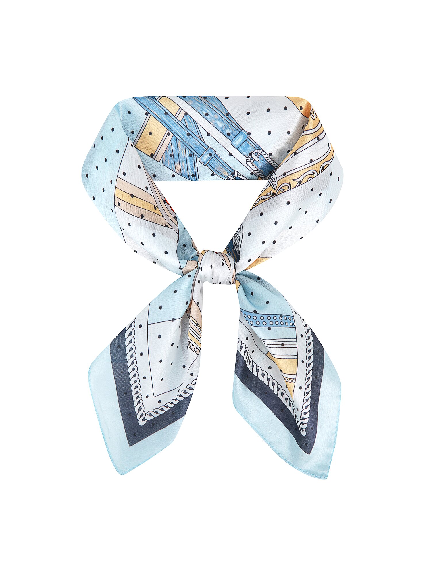 도트 일러스트 스퀘어 스카프 (LIGHT BLUE)