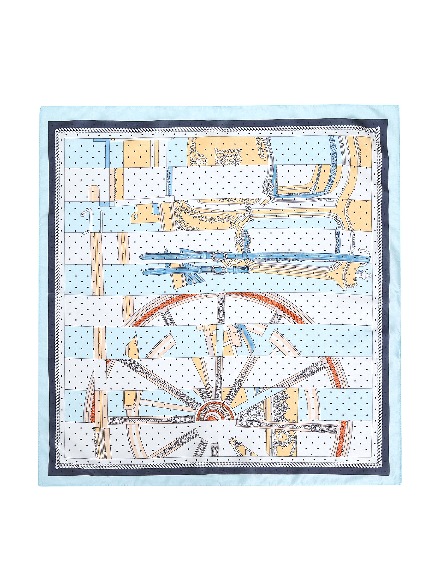 도트 일러스트 스퀘어 스카프 (LIGHT BLUE)
