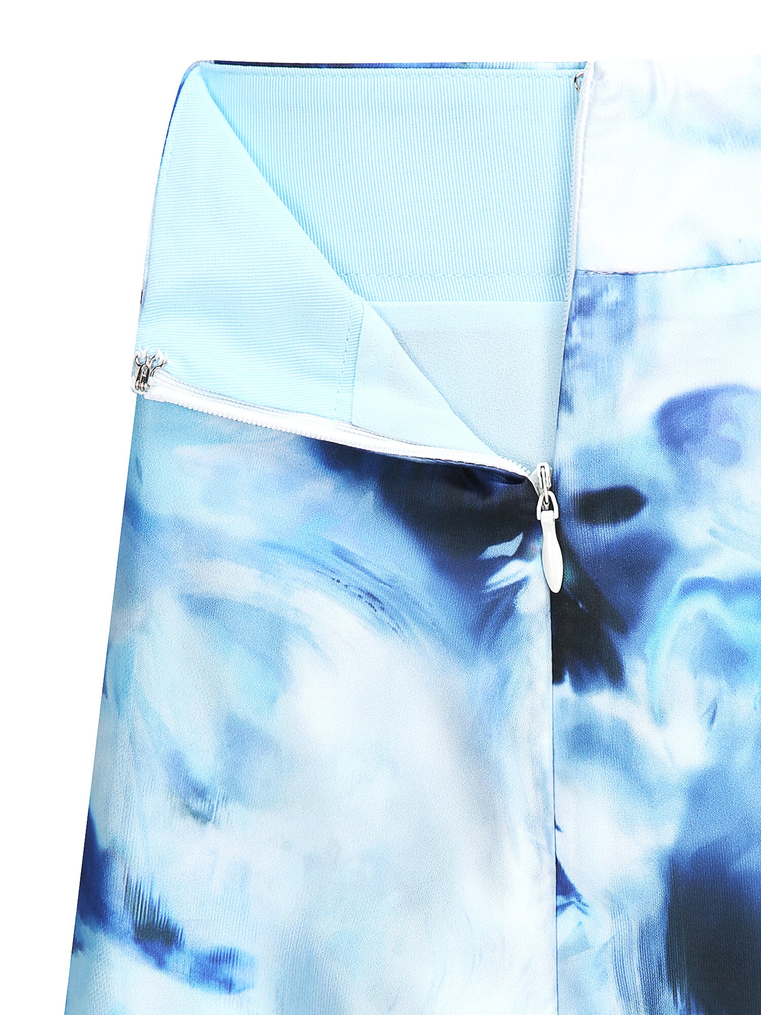 페미닌 플레어 스커트 (PRINT BLUE)