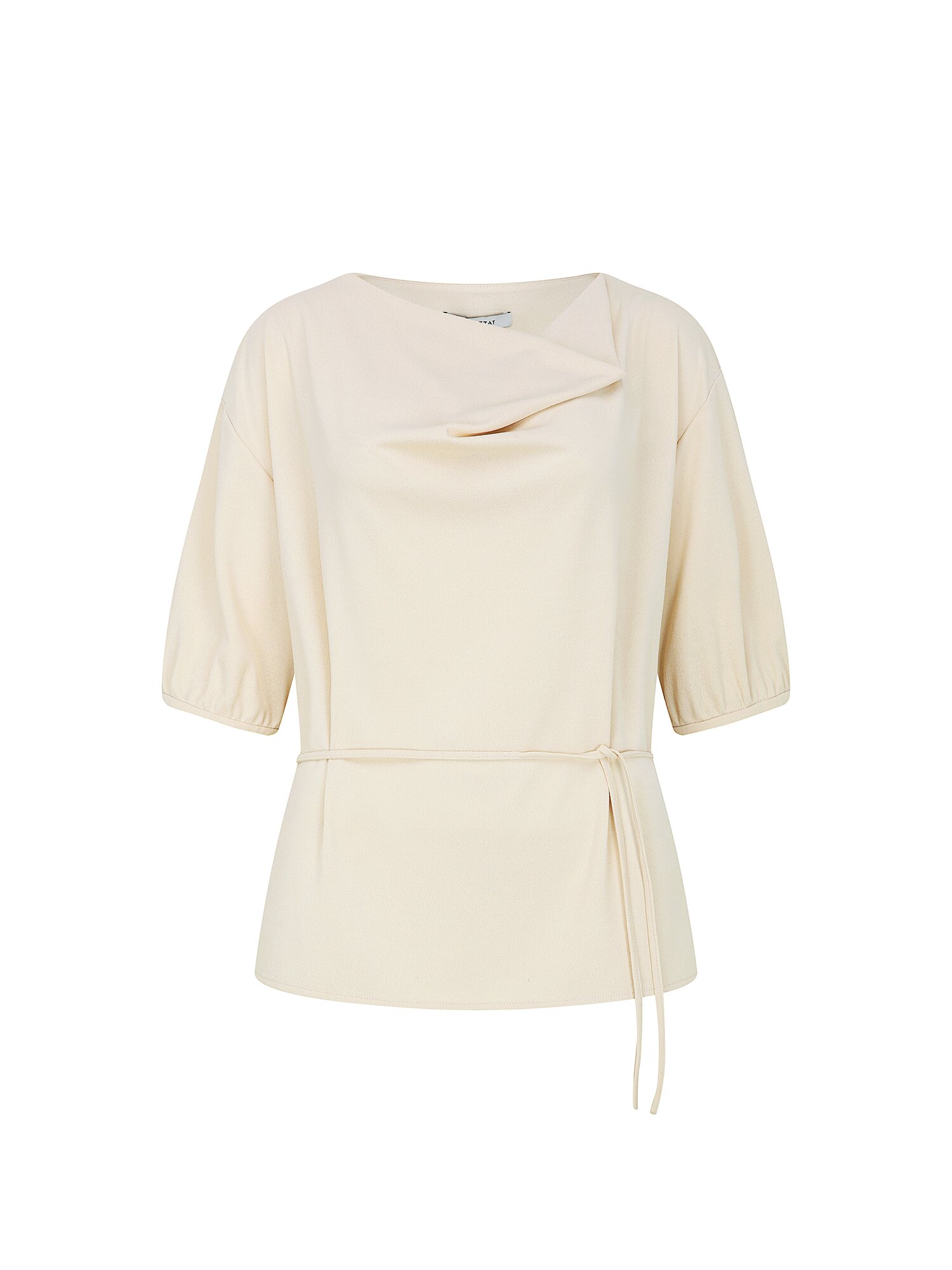 하프 슬리브 카울넥 블라우스 (LIGHT BEIGE)