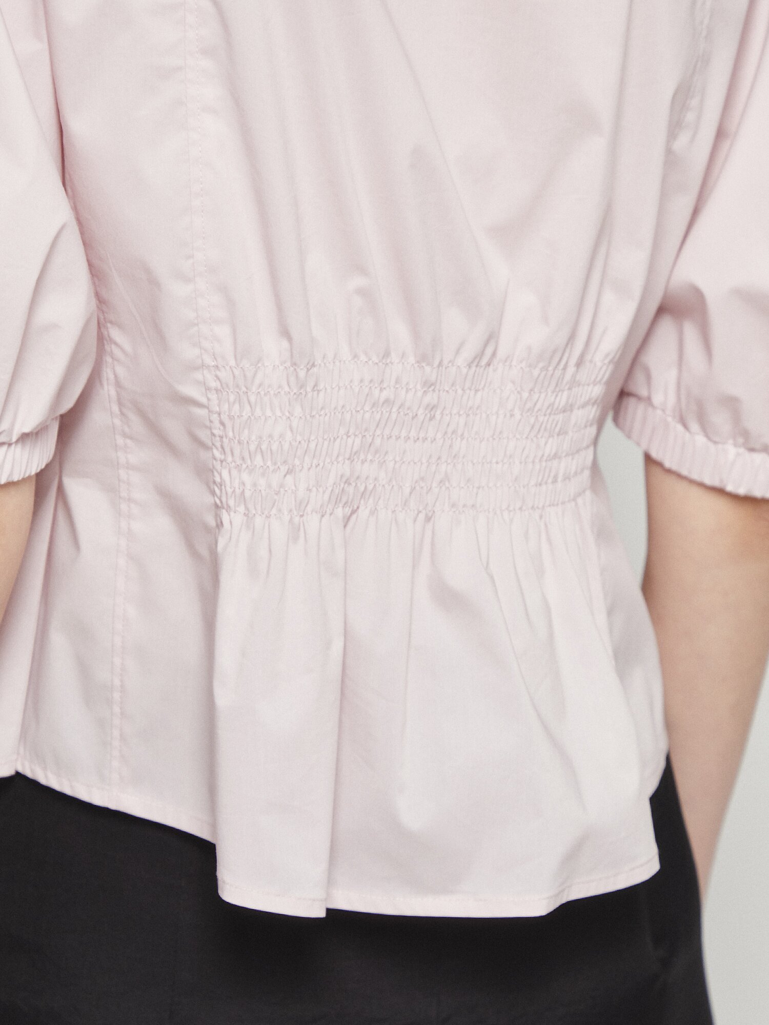 백 스모킹 투웨이 집업 블라우스 (LIGHT PINK)