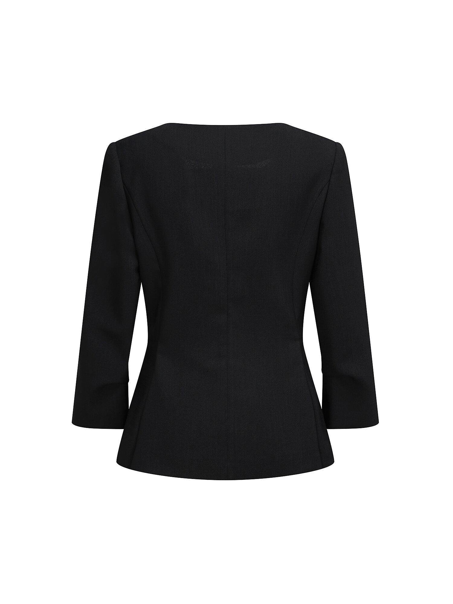 7부 스퀘어넥 페플럼 재킷 (BLACK)