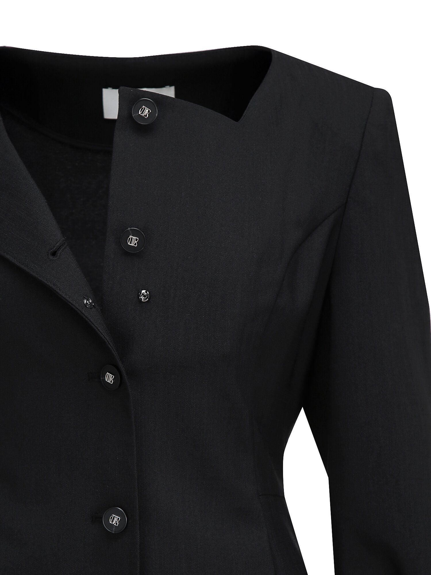 7부 스퀘어넥 페플럼 재킷 (BLACK)