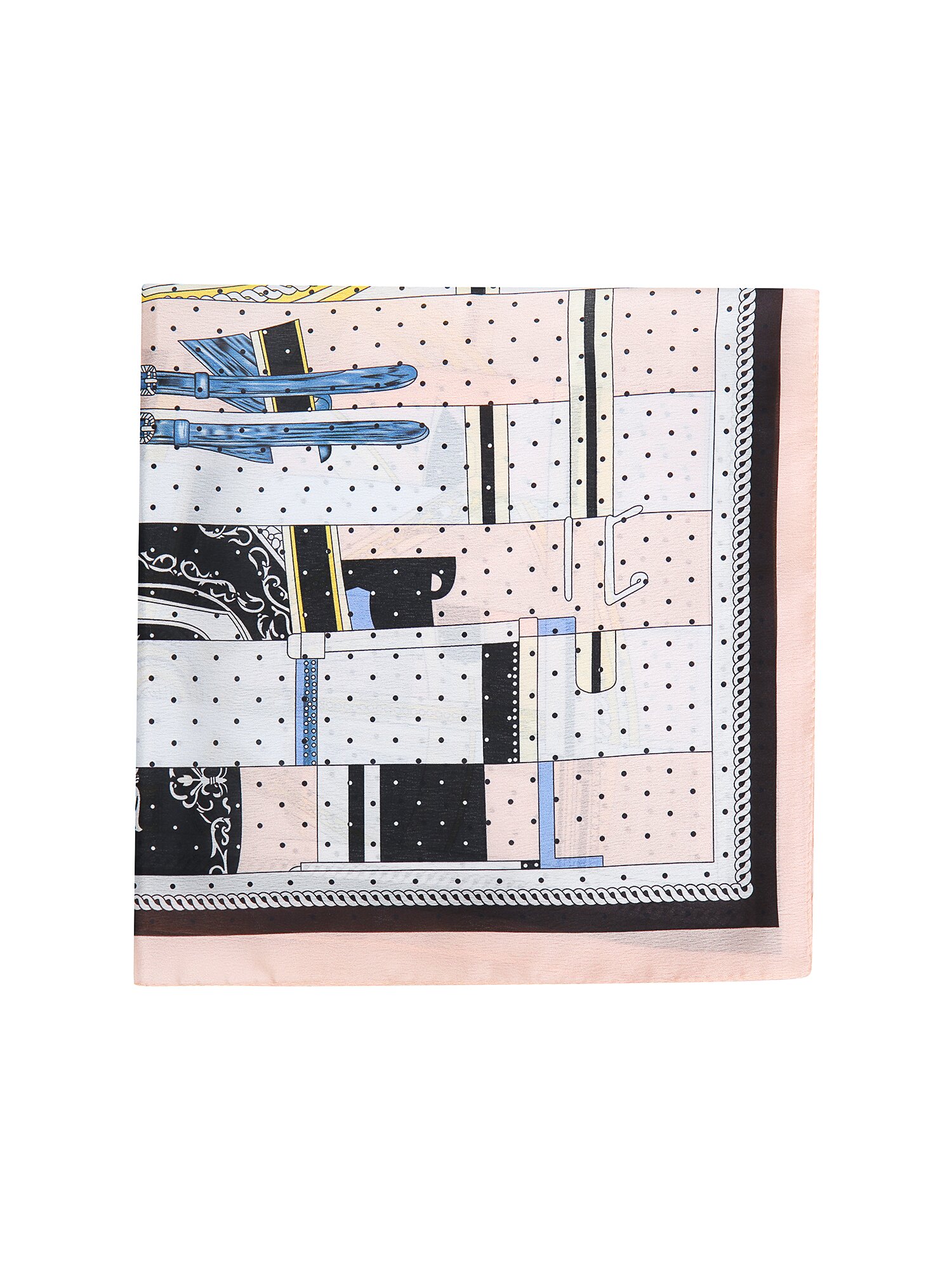 도트 일러스트 스퀘어 스카프 (LIGHT PINK)