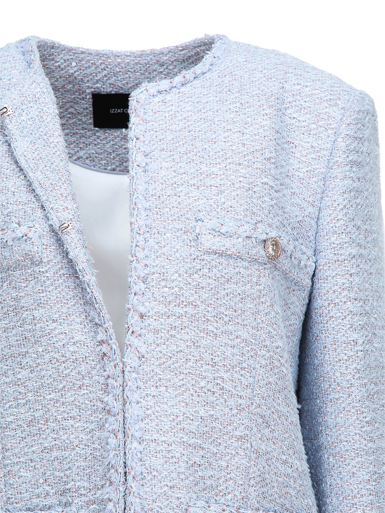 글리터 트위드 포켓 장식 재킷 (LAVENDAR)