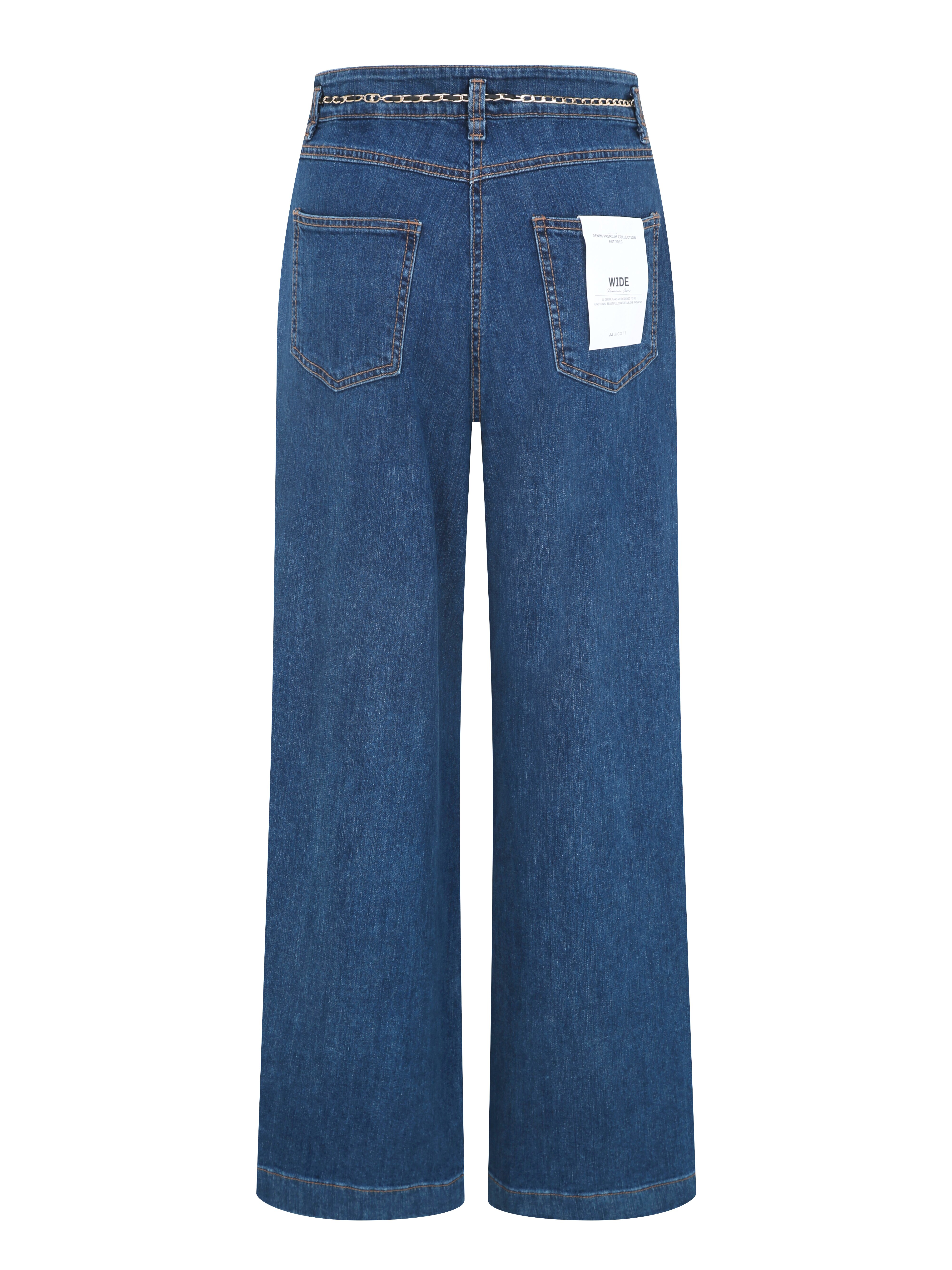 하이 웨이스트 퀼로트 데님 팬츠 (BLUE)