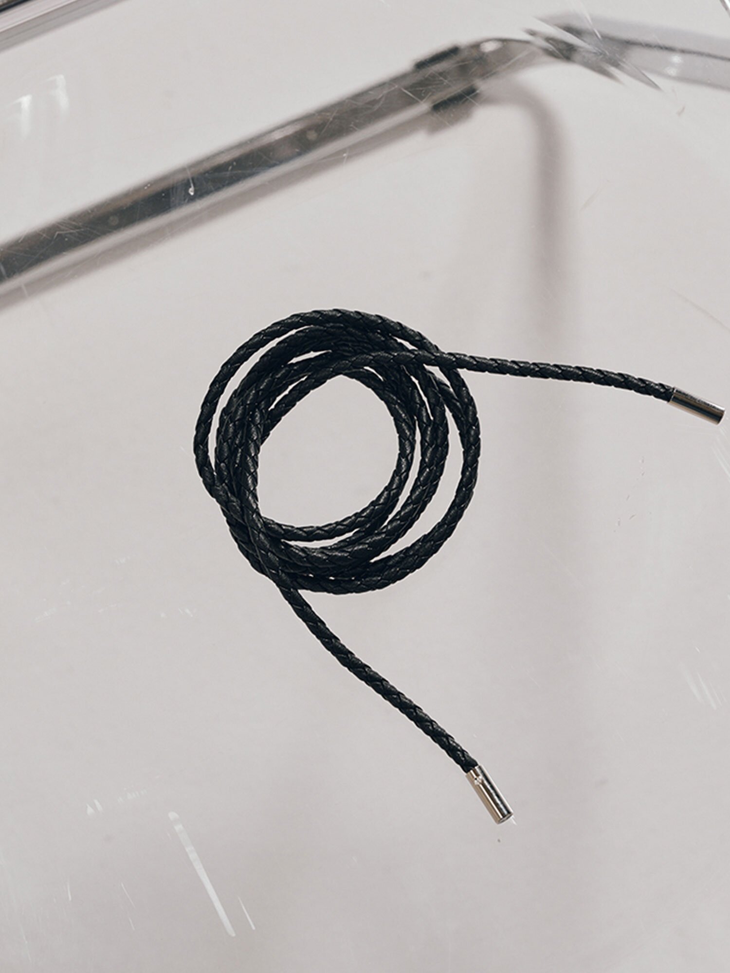슬림 타이 레더벨트 - 블랙/ Slim Tie Leather Belt -  Black