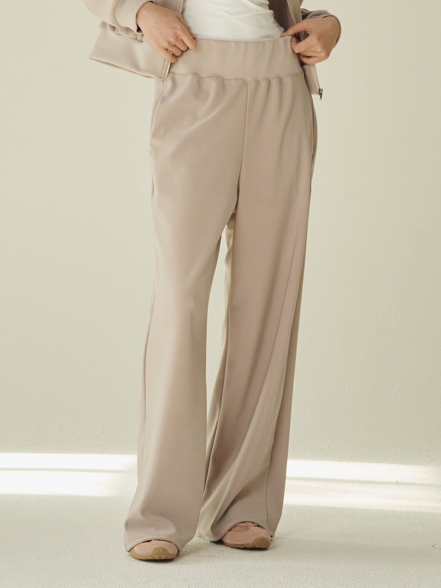 스트레치 져지 팬츠 - 베이지/ Stretch Jersey Pants - Beige